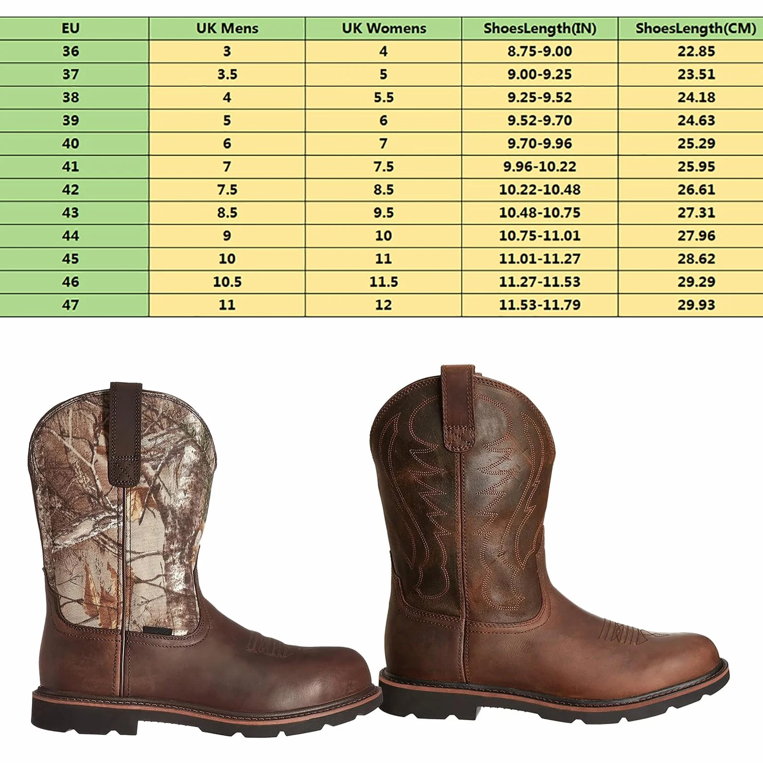 Stivali Da Equitazione Western Uomo Donna 38-48 Punta Rotonda Antiscivolo Traspirante