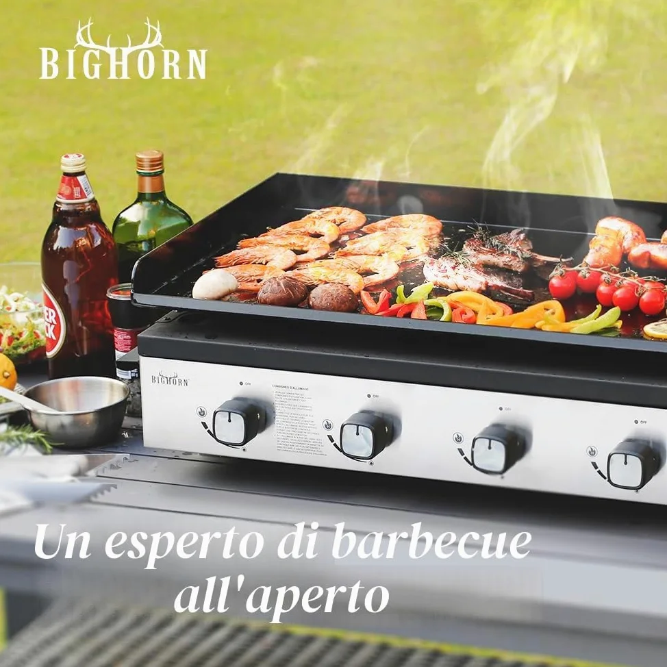 BIGHORN Plancha - Barbecue a gas, portatile, 4 bruciatori