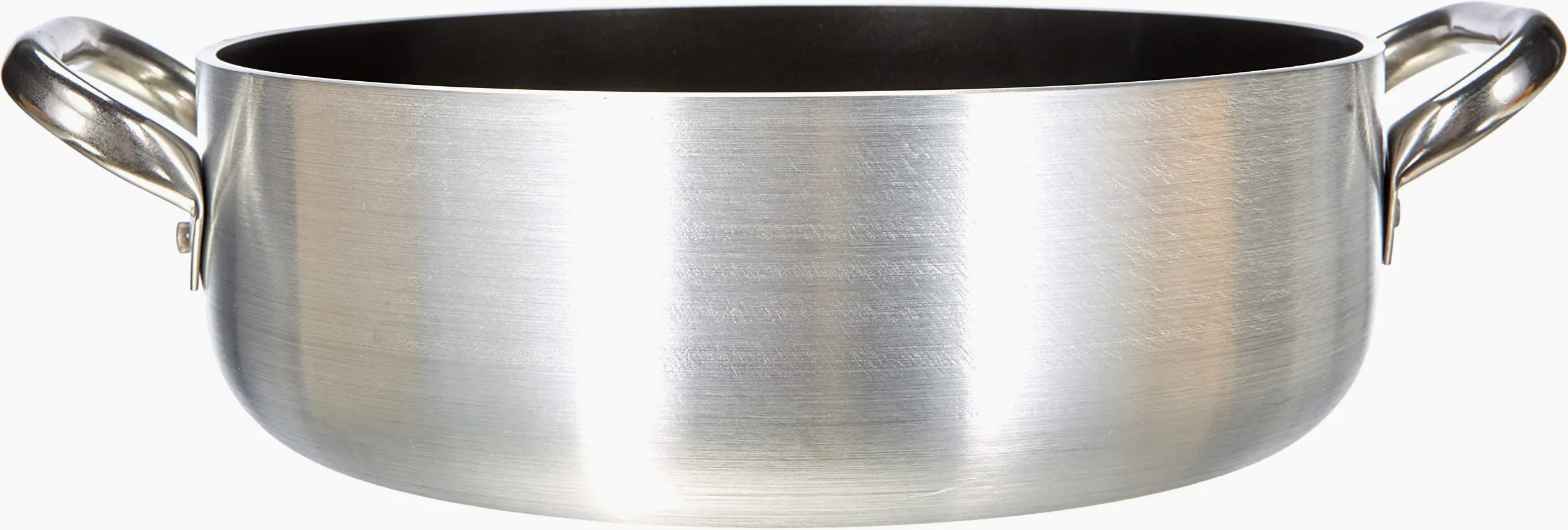 Pentole Agnelli ALSA2106S28 Casseruola Bassa con Maniglie, Alluminio, Argento, 28 cm