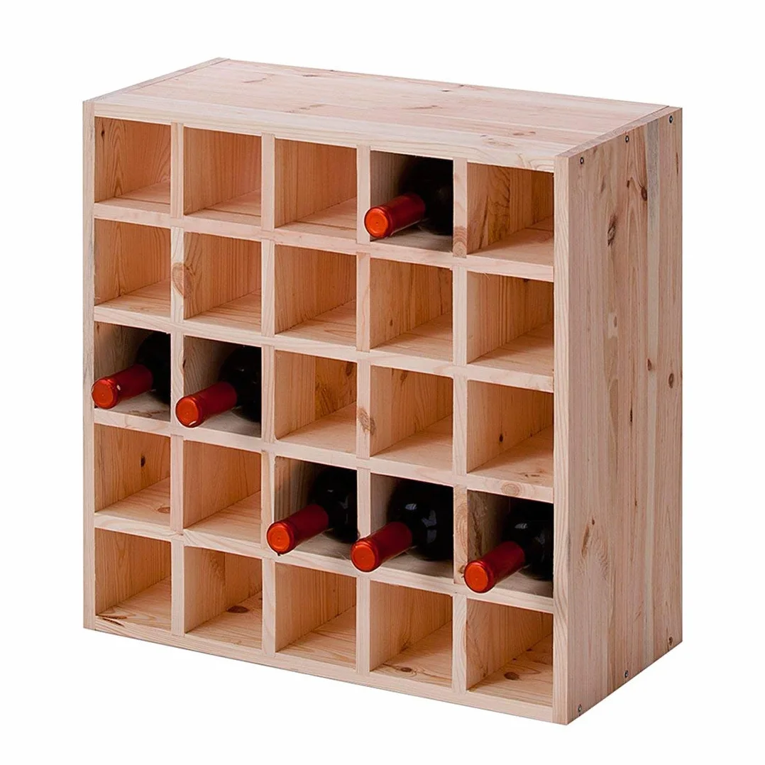 Zeller 13172 Portabottiglie di Vino, Legno, Beige, 52x25x52 cm