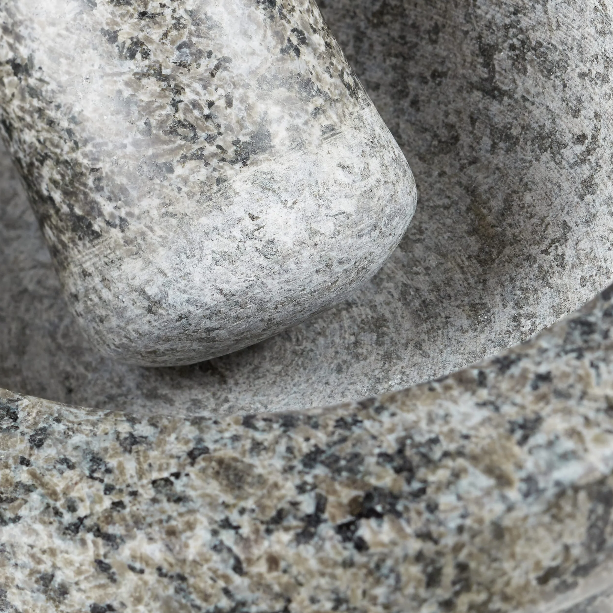 Relaxdays Mortaio e Pestello in Granito Vero Massiccio, Ø 17 cm, Grigio