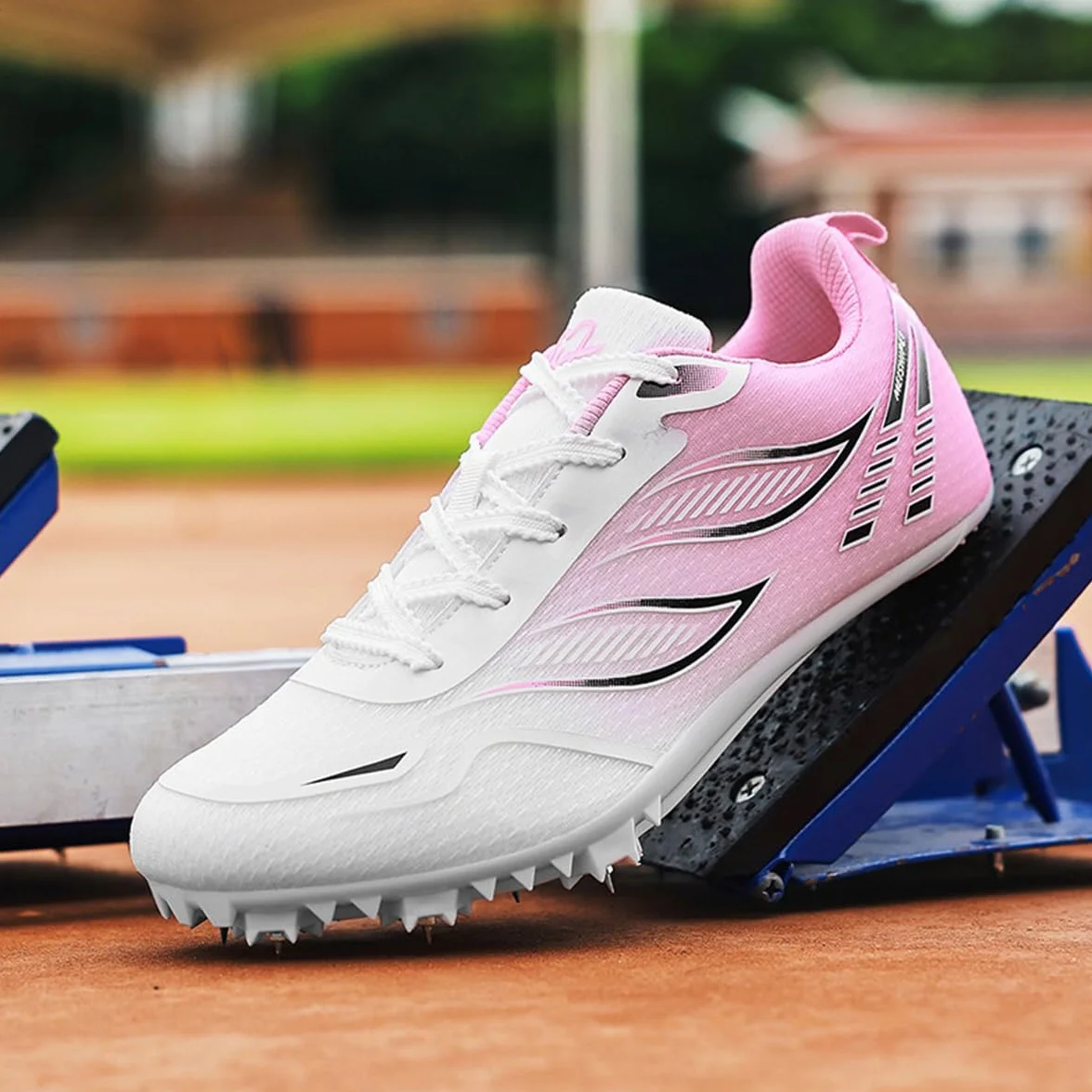 Scarpe da Atletica Leggera 7 Chiodi Donna Salto in Lungo Traspirante Antiscivolo