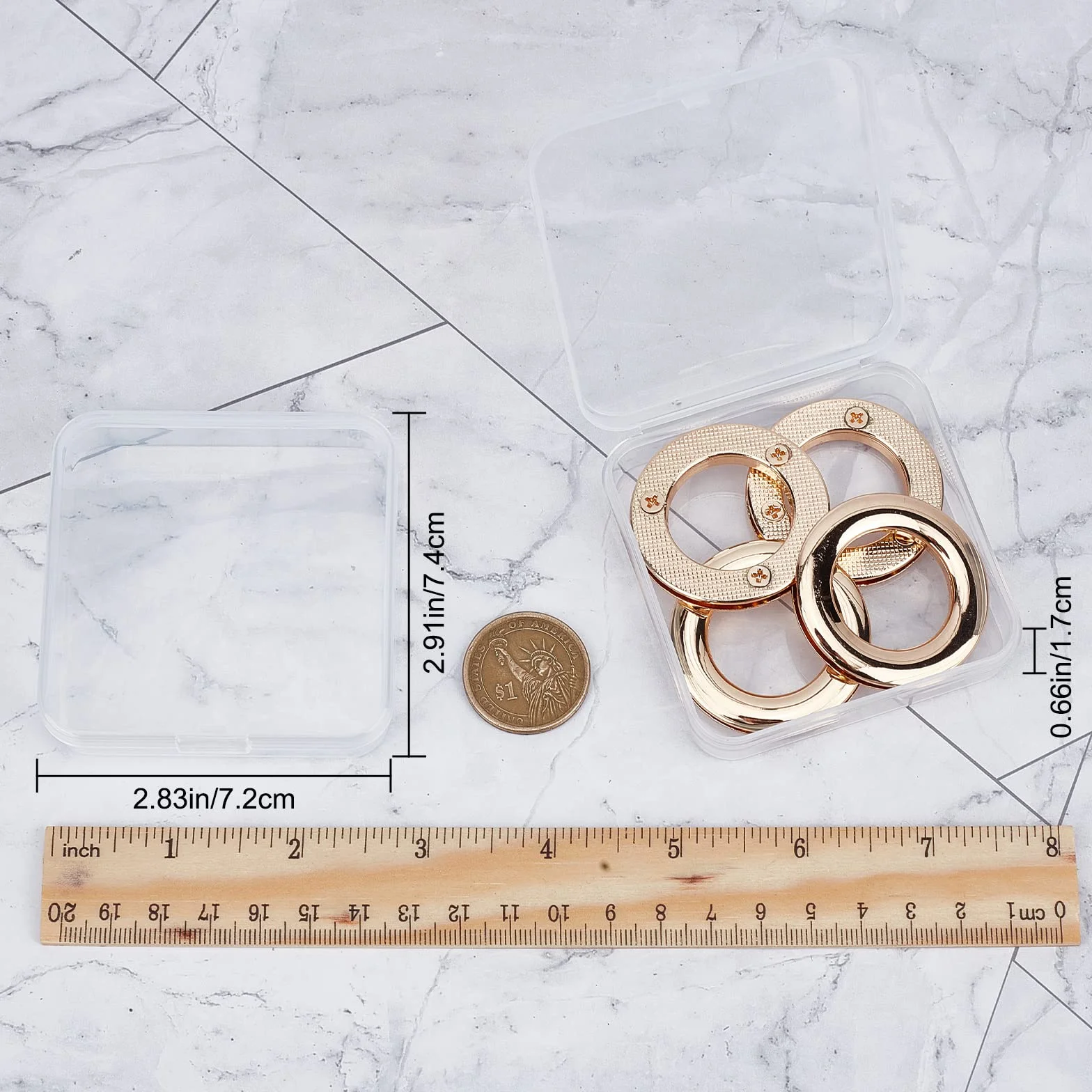 GORGECRAFT 1 Scatola 4 Pezzi 1 Pollici/25.5mm Occhielli Passacavi Oro Chiaro Snaps Borsa Manico Anelli Connettori Avvitabili Rotondi Risultati per Cucire Fai da Te Vestiti Artigianali