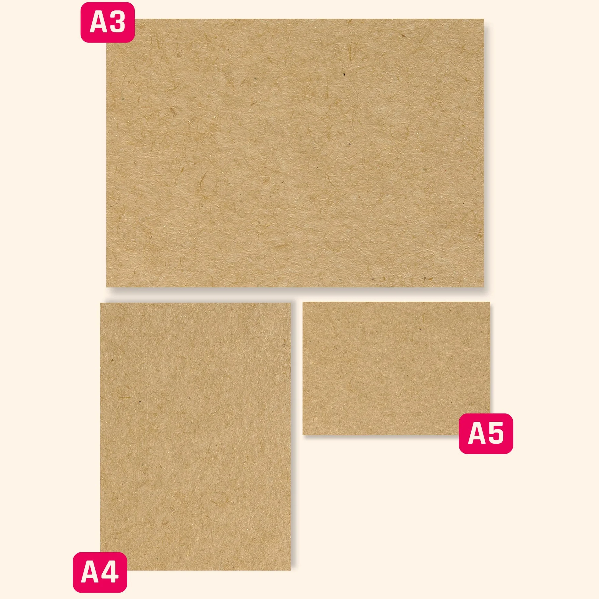 50 fogli, Carta Kraft Marrone Cartone A4, 200 g/m²
