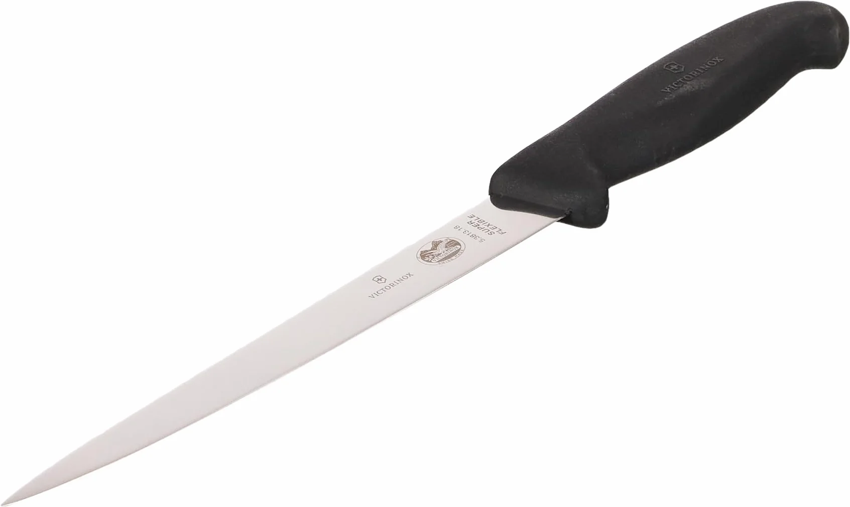 Victorinox, coltello per sfilettare il pesce Fibrox, lama flessibile da 18 cm in acciaio inox, manico antiscivolo, nero