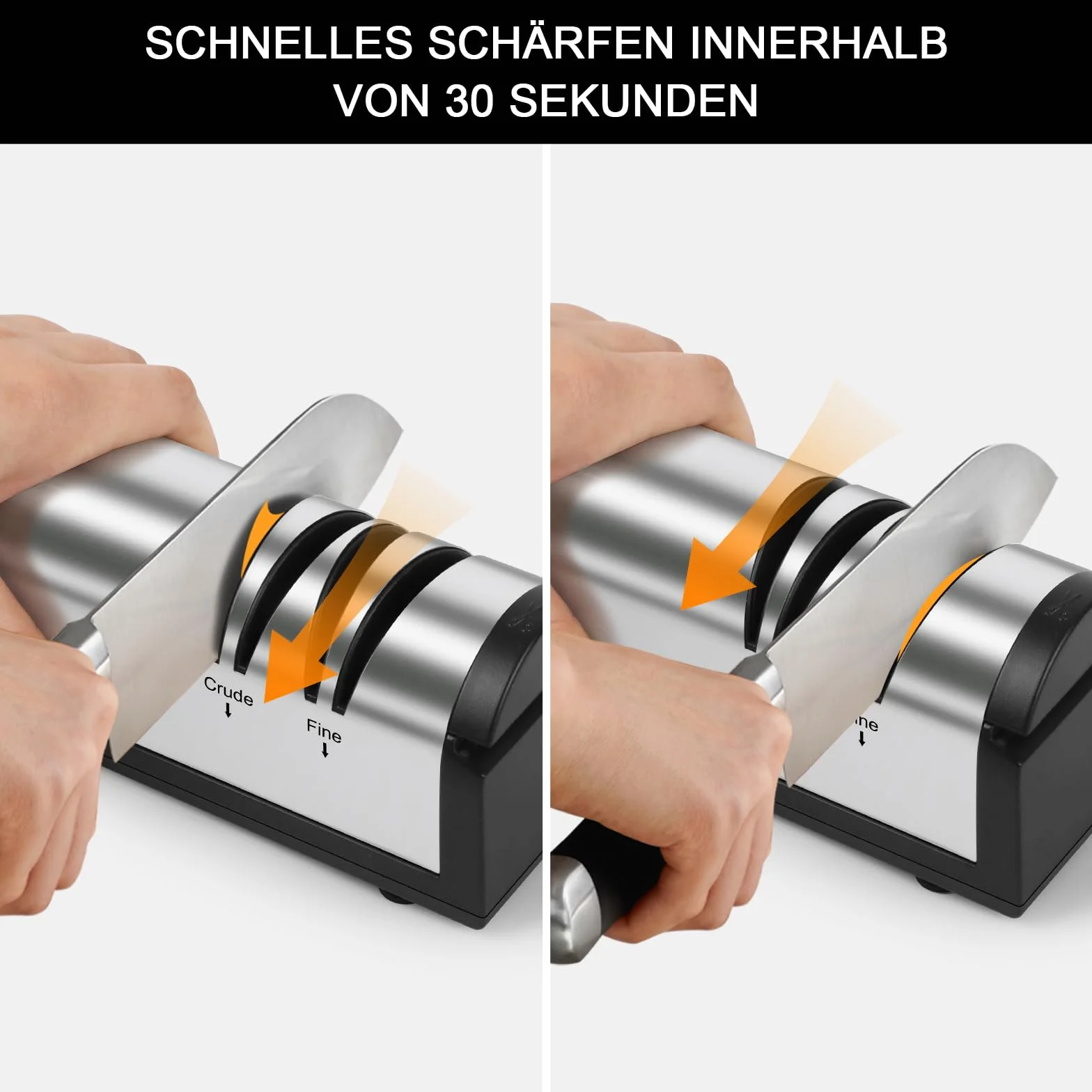 Affilacoltelli Elettrico in Acciaio Inox, Affilacoltelli Professionale di Alta Precisione per Coltelli da Cucina