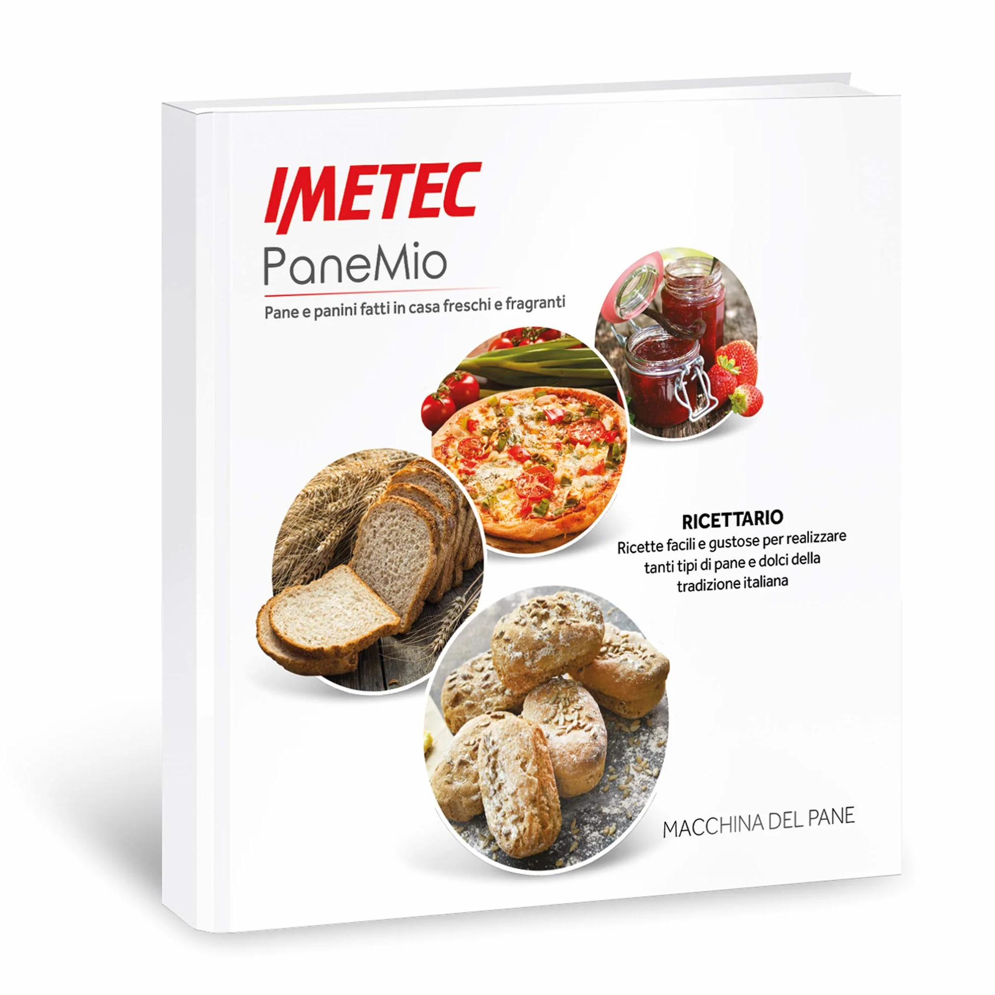 Imetec Panemio macchina del pane, Impasta lievita e cuoce, 12 programmi, cestello pagnotta, Accessorio panini, 3 livelli di doratura, Avvio programmabile, 550 W, Ricettario
