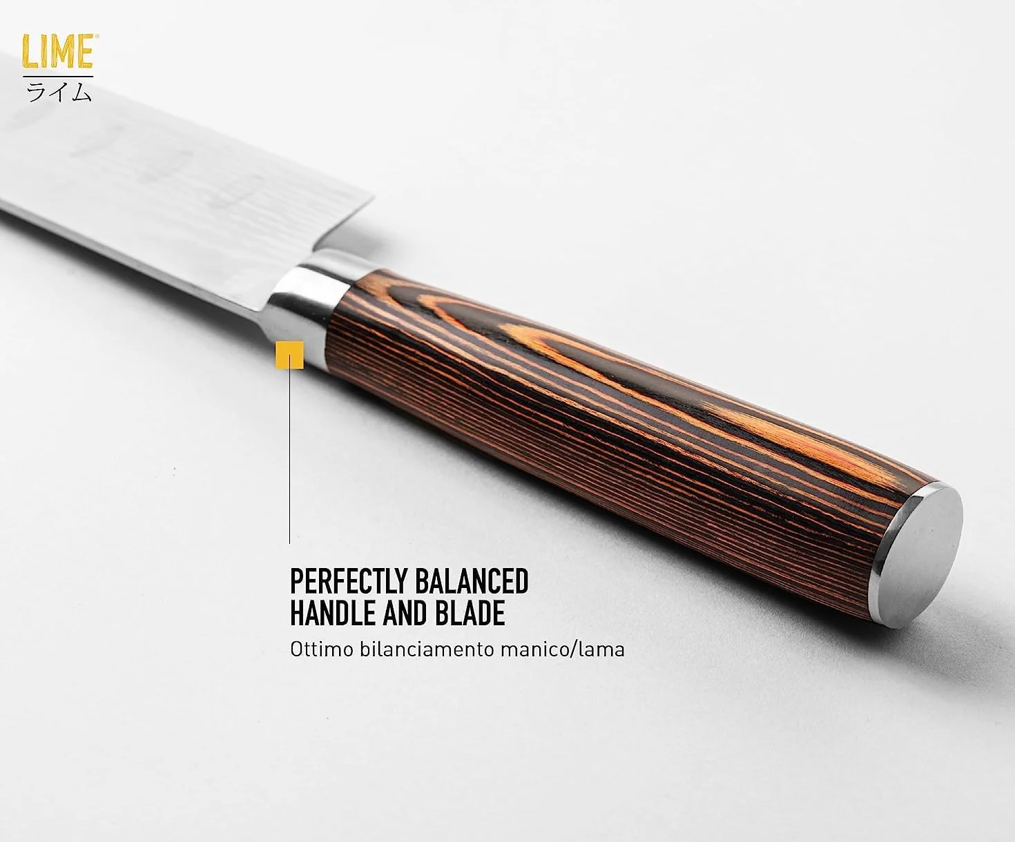 Santoku Lime Knife Giapponese Lama 17,7 cm Coltello Cucina Professionale