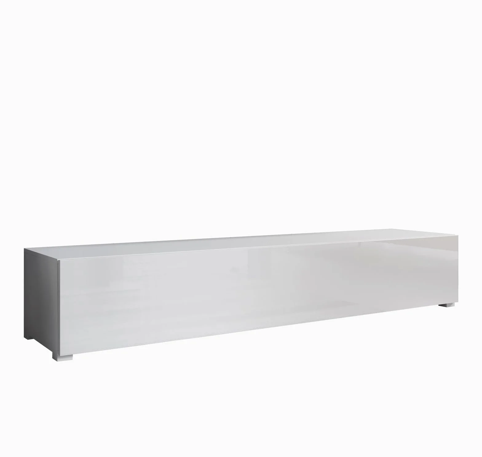 MB Muebles Bonitos, Mobile TV con piedini Aitana M2, Soggiorno Moderno, Bianco, 180x40x32cm