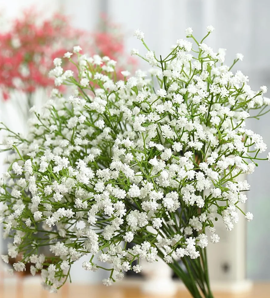 Set di 6 mazzi di gipsofili artificiali realistici bianchi per matrimonio decorazione casa