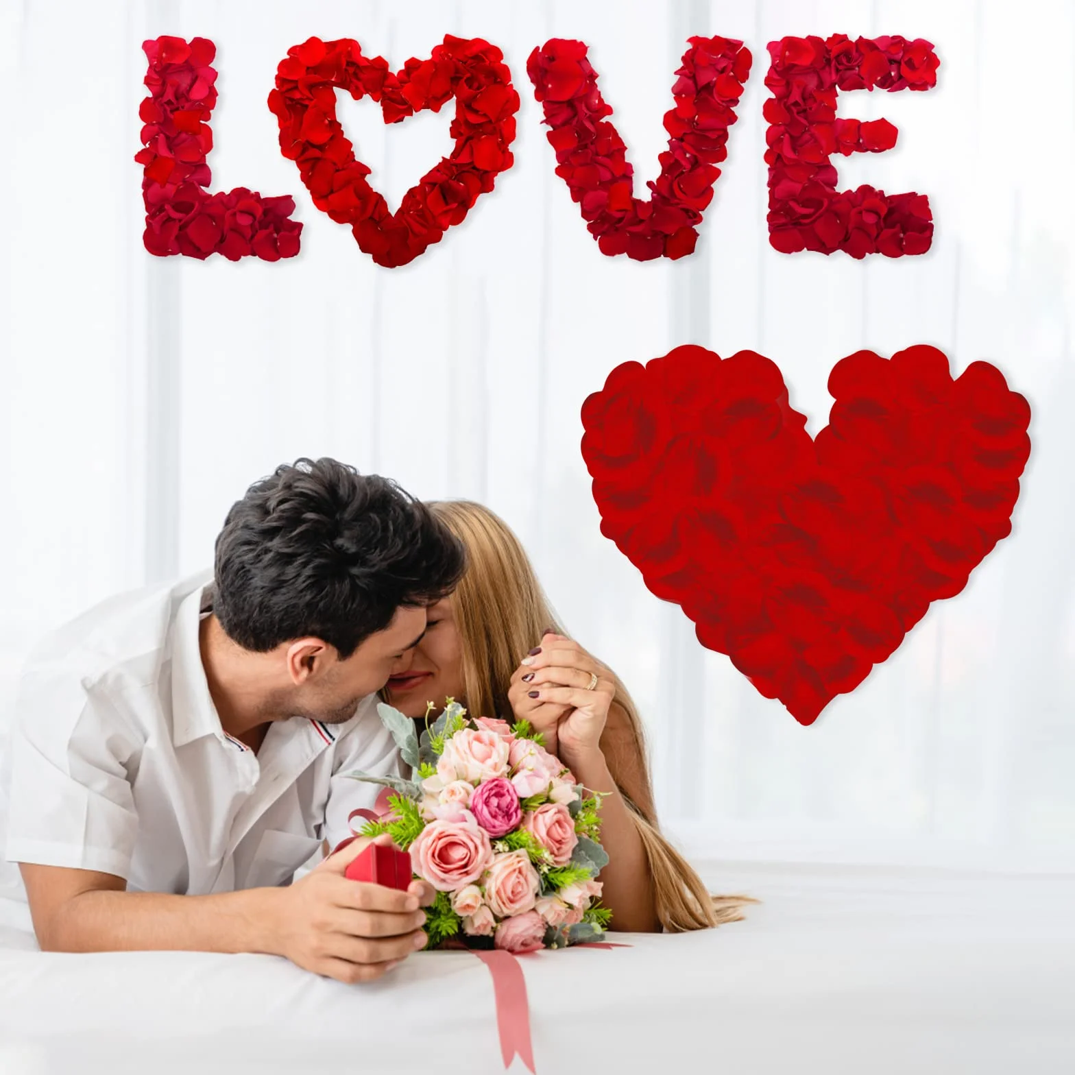Petali di Rosso Artificiali 1200 pezzi Matrimonio San Valentino Centro Tavola