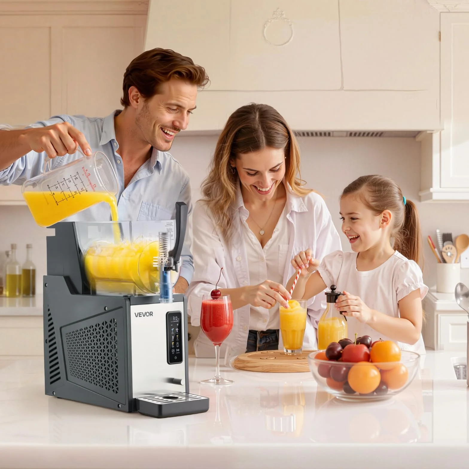 VEVOR Macchina per Granite 4 L 350 W Serbatoio Singolo per Bevande Ghiacciate, Succo Freddo, Cocktail