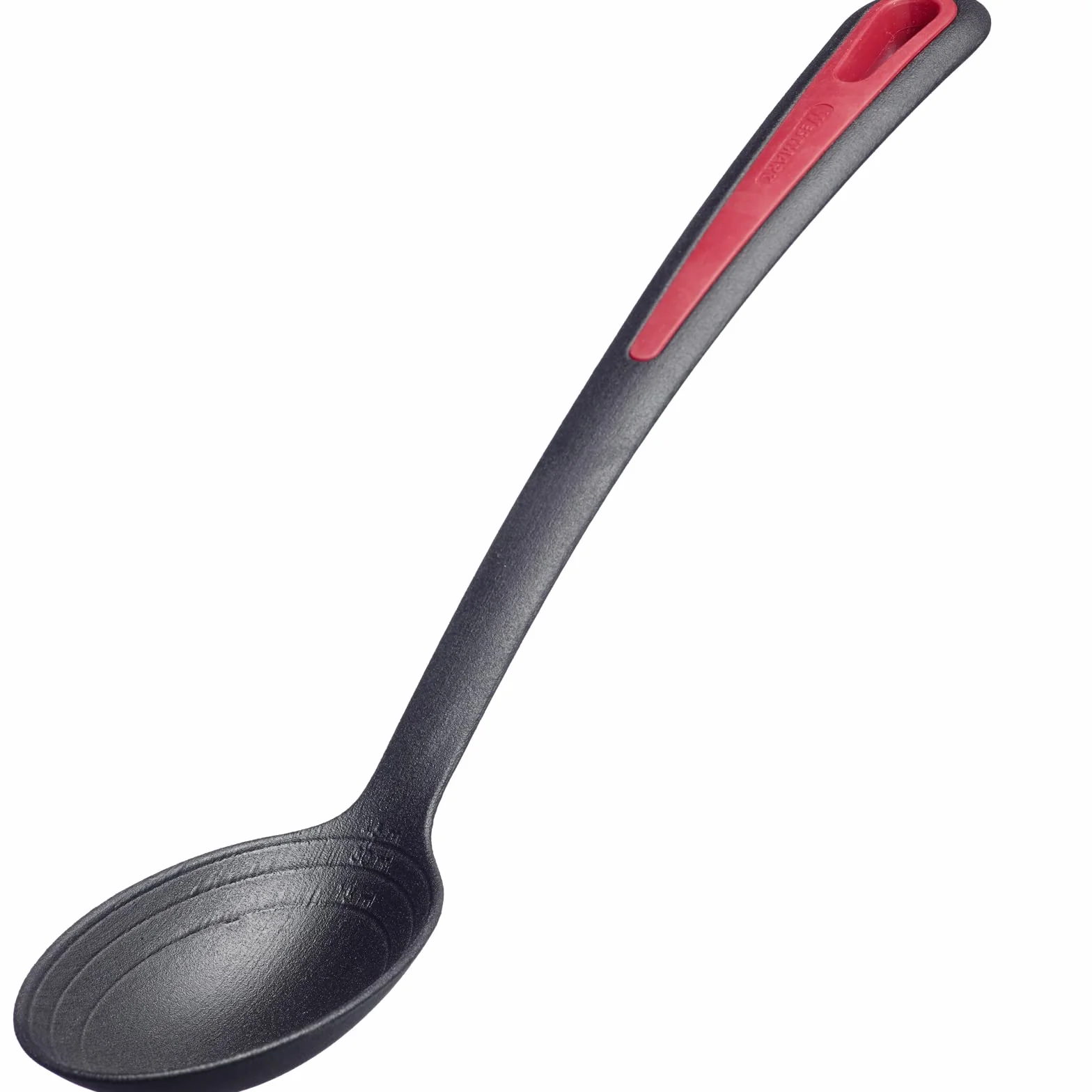 Westmark Gentle Plus 29612275 - Cucchiaio per verdure, resistente al calore fino a 270 °C / 518 °F, con testa extra profonda, scala interna: 15, 30 e 45 ml, in plastica, colore: Nero