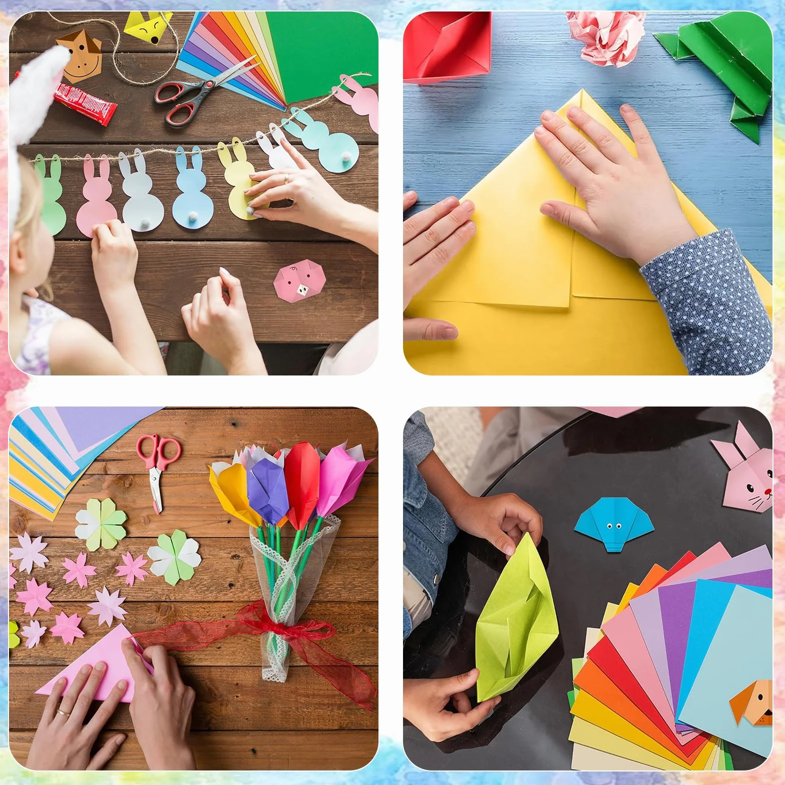 Carta A4 Colorati 20 Colori 200 Fogli 70 g/m² per Origami 21x29.7 cm