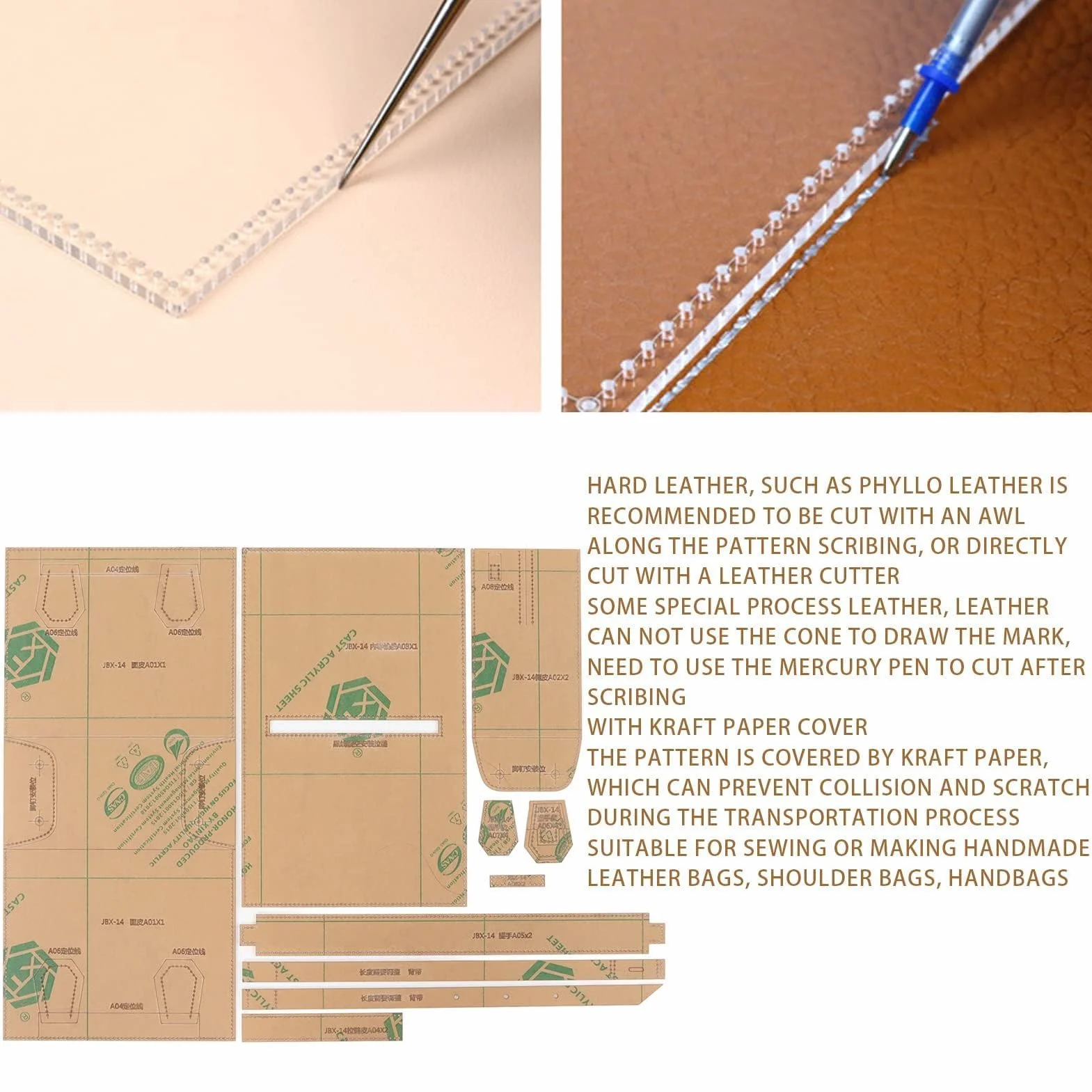 Borsa Acrilico Artigianato Pelle Stencil Kit Modello