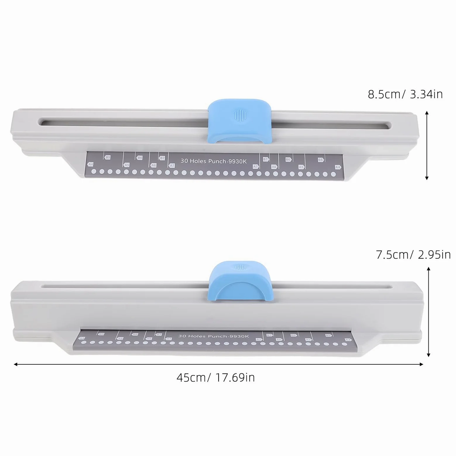 Zerodeko Perforatrice Manuale 30 Fori in Metallo per Fogli Mobili Macchina Portatile per Raccoglitori A4 Utensile da Ufficio Compatto per Perforazione Precisa e Organizzazione Documenti