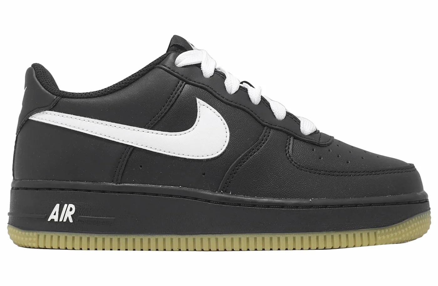 NIKE Air Force 1 HQ1911 001 Black/White-Gum Light Brown Scarpe Nero Suola in Gomma 39