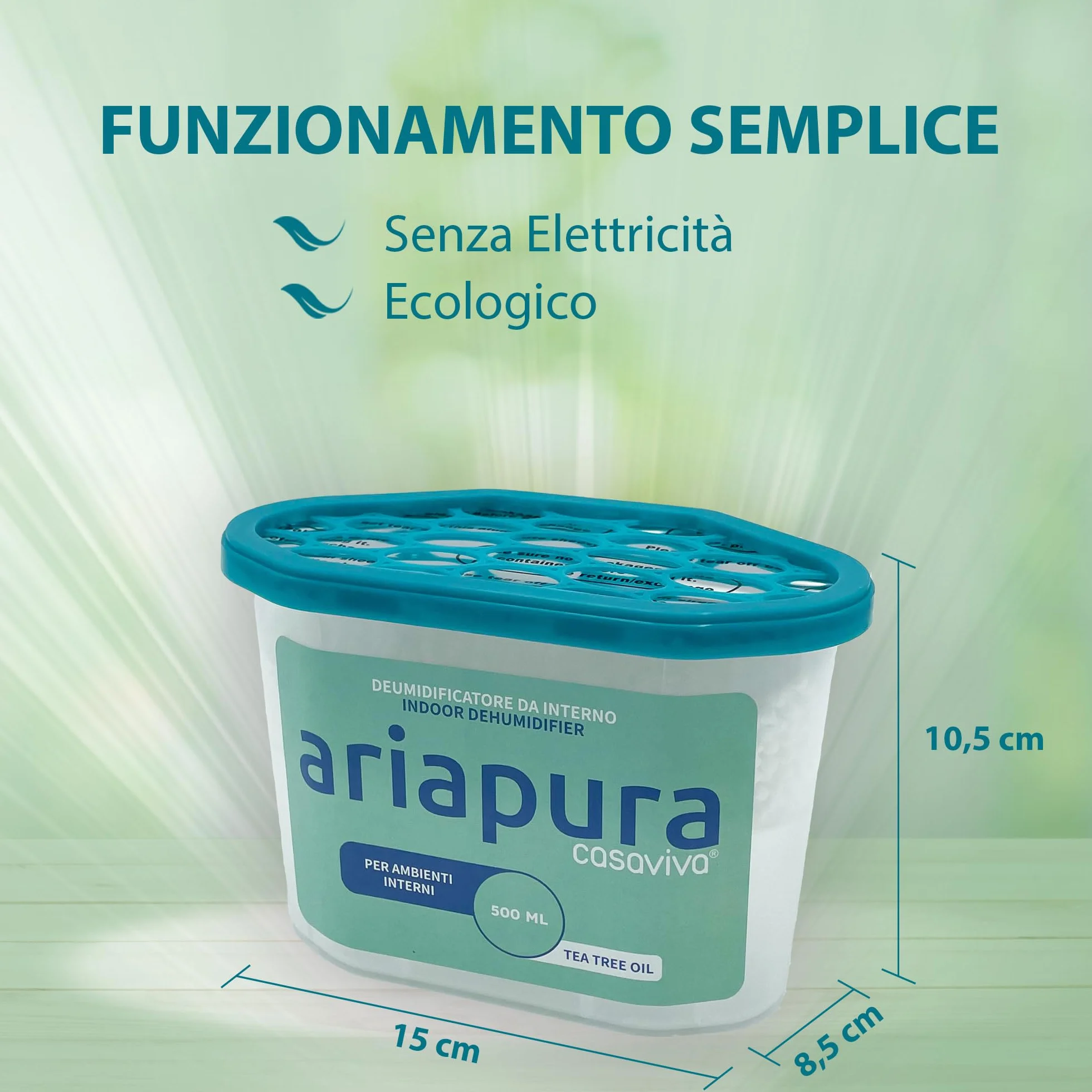 Deumidificatore casa muffa, assorbi umidità per ambienti con Cristalli Idrofili da 500ml (12 PACK) con Aromaterapia 2023, Ariapura