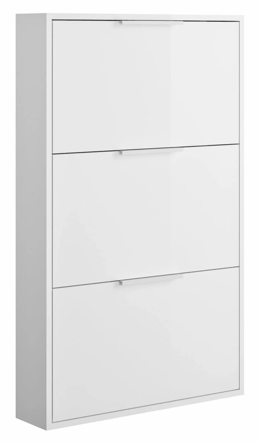Composad | Scarpiera Slim della Linea ESPRESSO con 3 Ribalte, Scarpiera Salvaspazio, per Ingresso, Ripostiglio, Portascarpe, (LxAxP) 65x105,5x15 cm, Colore Bianco laccato, Made in Italy
