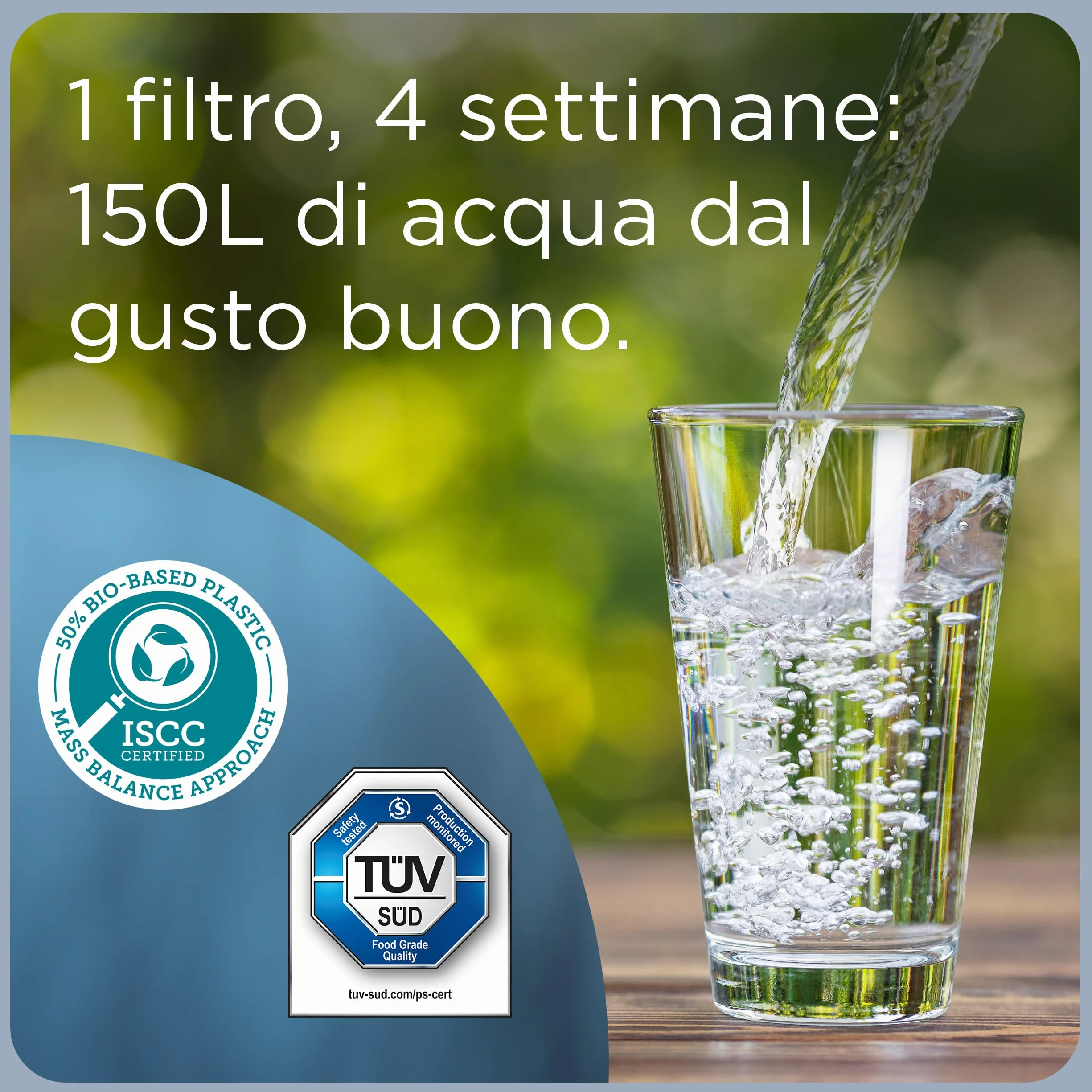 BRITA Caraffa filtrante vetro 2.5L con filtro MAXTRA PRO All-in-1 riduce cloro calcare PFAS metalli