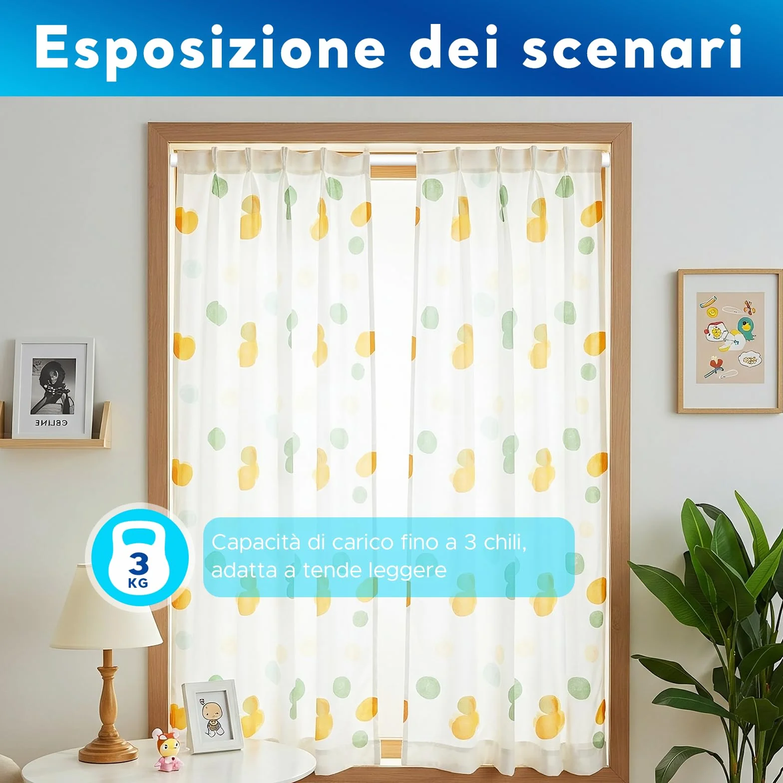 Bastoni per Tende a Pressione 2 Pezzi Estensibile Regolabile 70-100 cm 16mm Bianco