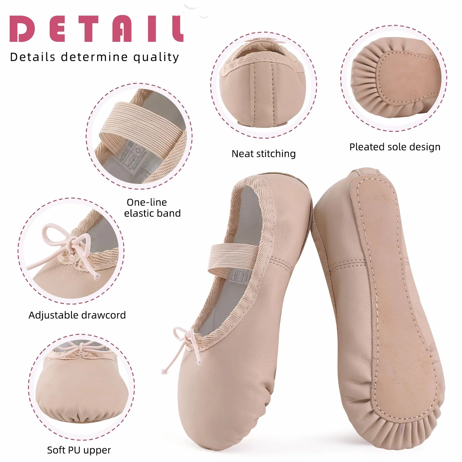 Scarpette Danza Classica in Pelle Bambina Scarpe da Ballo Donna Ragazze Pilates Yoga Ginnastica Ballerina