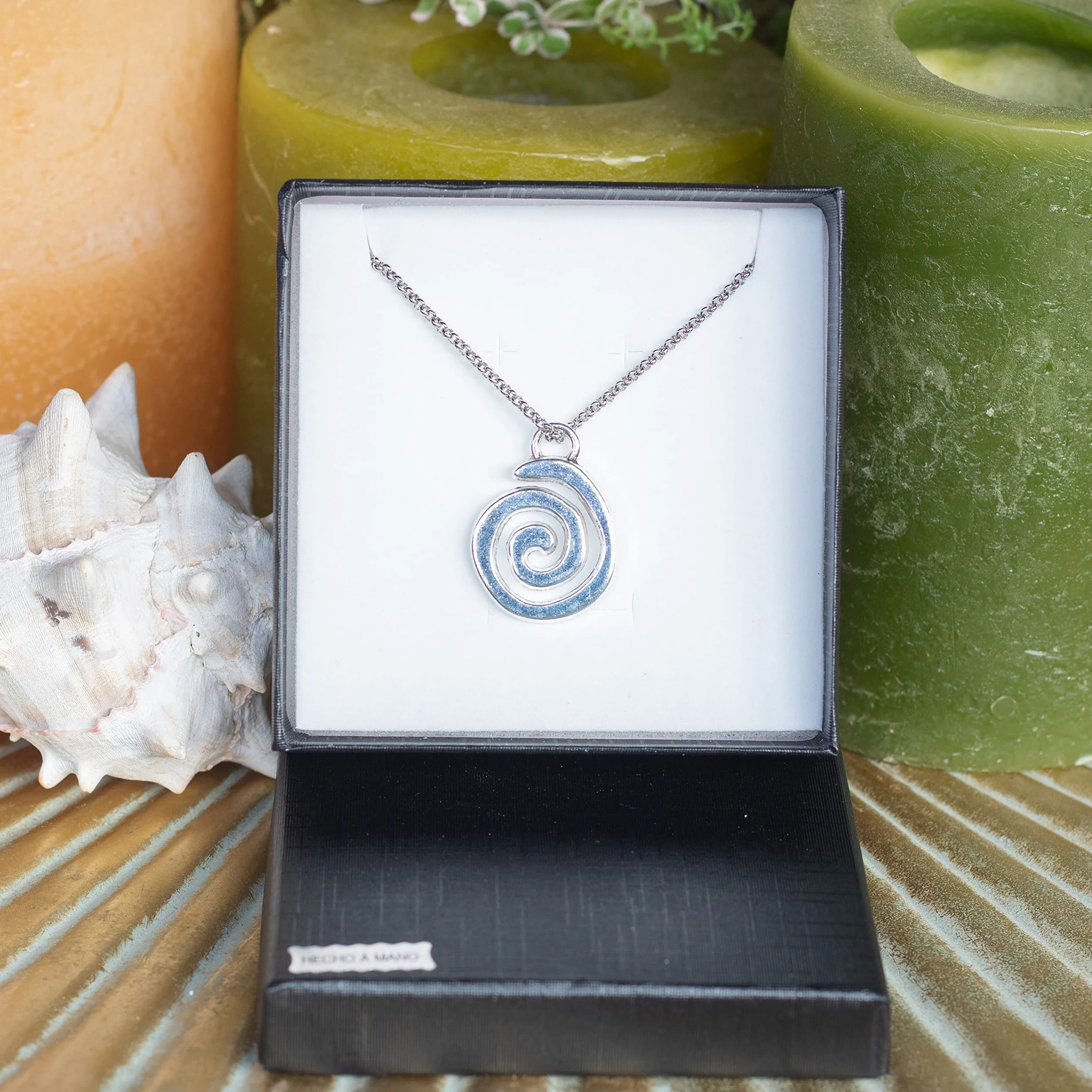 Collana spirale celtica fatta a mano in Spagna - Collana uomo donna - Collana bohemien - Collana hippie (Catena d'acciaio)