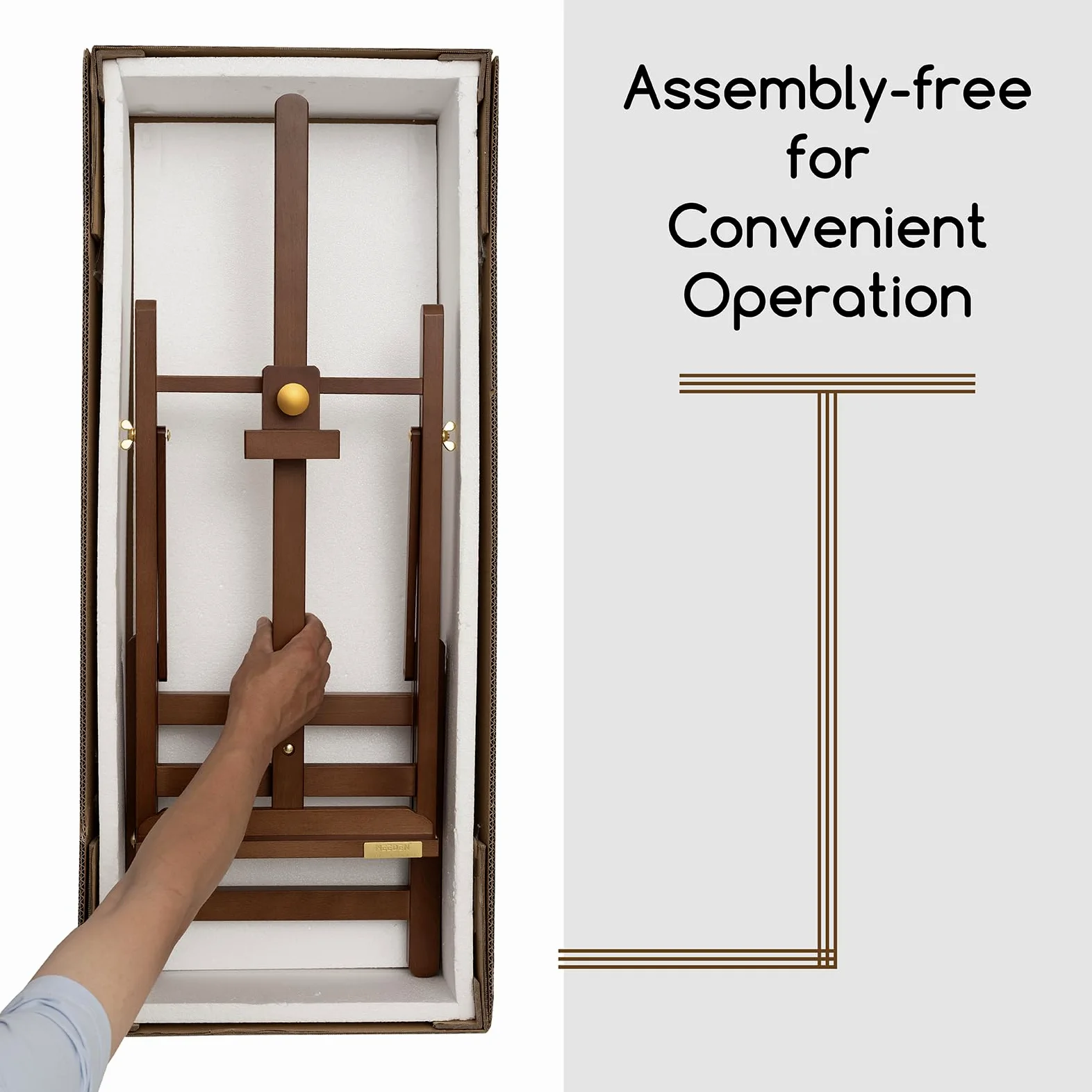 MEEDEN PRO Cavalletto da tavolo grande per pittura - Cavalletto da scrivania senza montaggio per tele fino a 70 cm - Cavalletto regolabile con struttura a H in legno di faggio