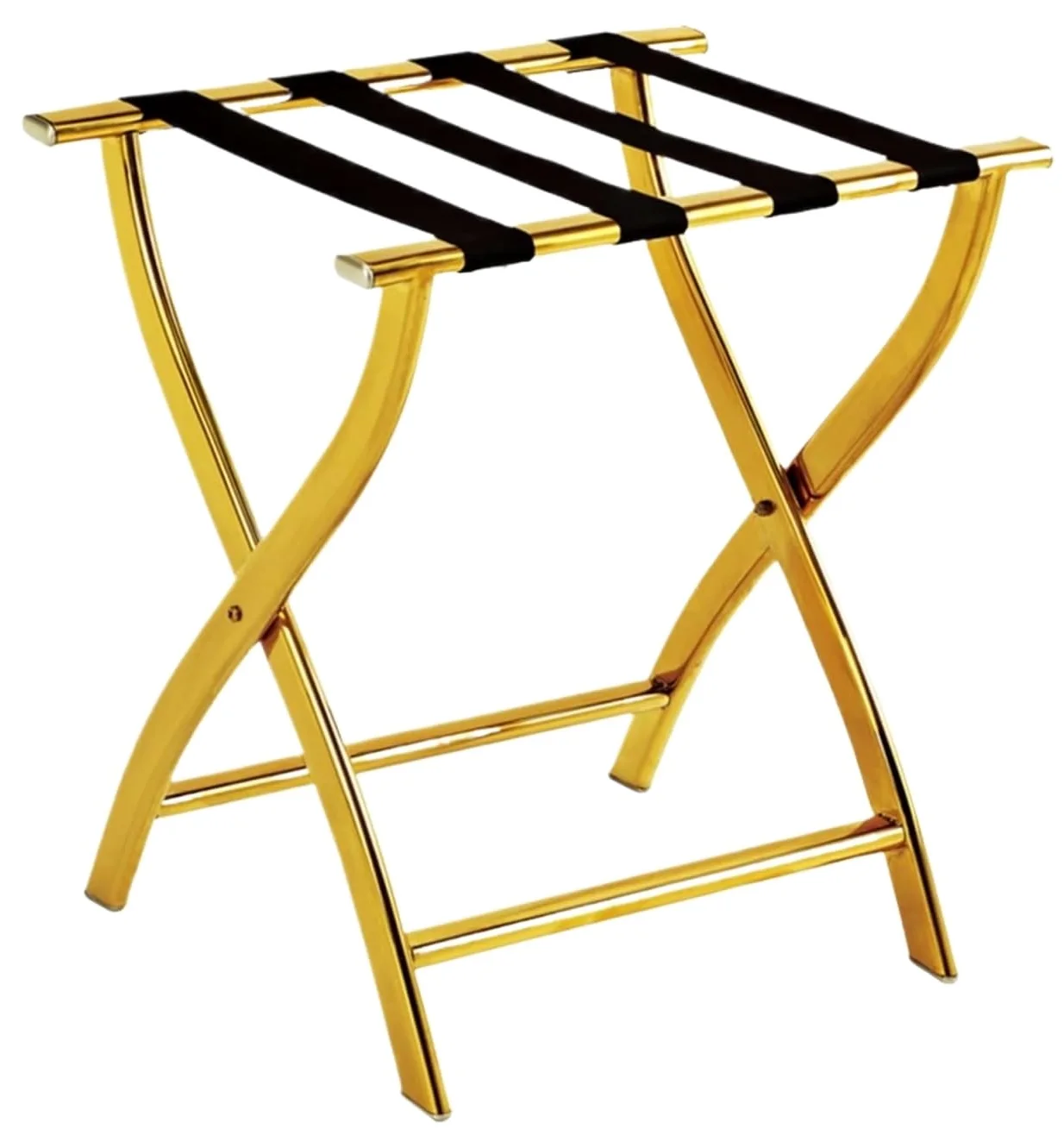 RUVOO Porta Valigia da Camera Hotel, Portapacchi Durevole Portapacchi Pieghevole Multiuso in Acciaio Inossidabile per Hotel Accessori Camera da Letto(Gold)