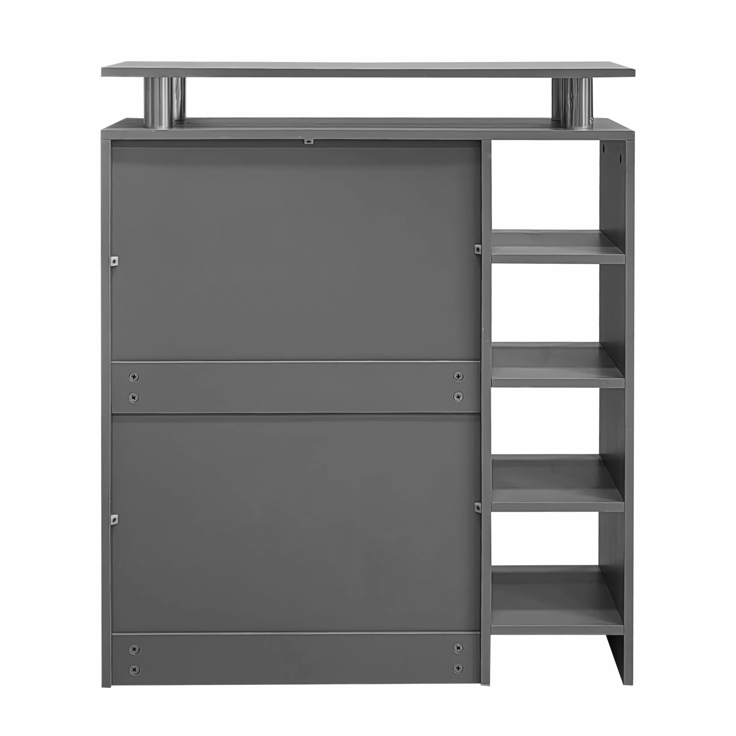 Lexiou Set appendiabiti da parete 80 x 25 x 96,5 cm, con specchio, 2 pannelli da parete, una mensola e una scarpiera, corpo grigio antracite opaco
