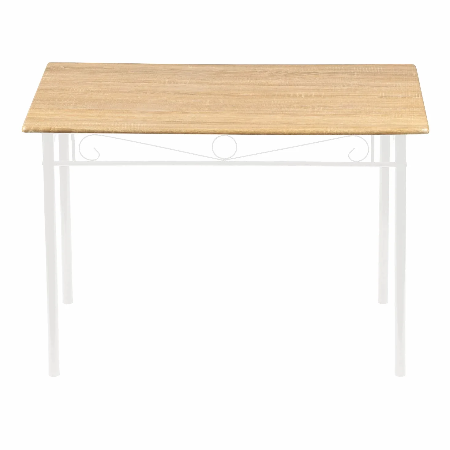 Tavolo da Pranzo con 4 Sedie, Moderno Venature di Faggeto Set Sala da Pranzo, Gamba in Metallo Bianco, Adatto a sala da Pranzo, Cucina e Soggiorno