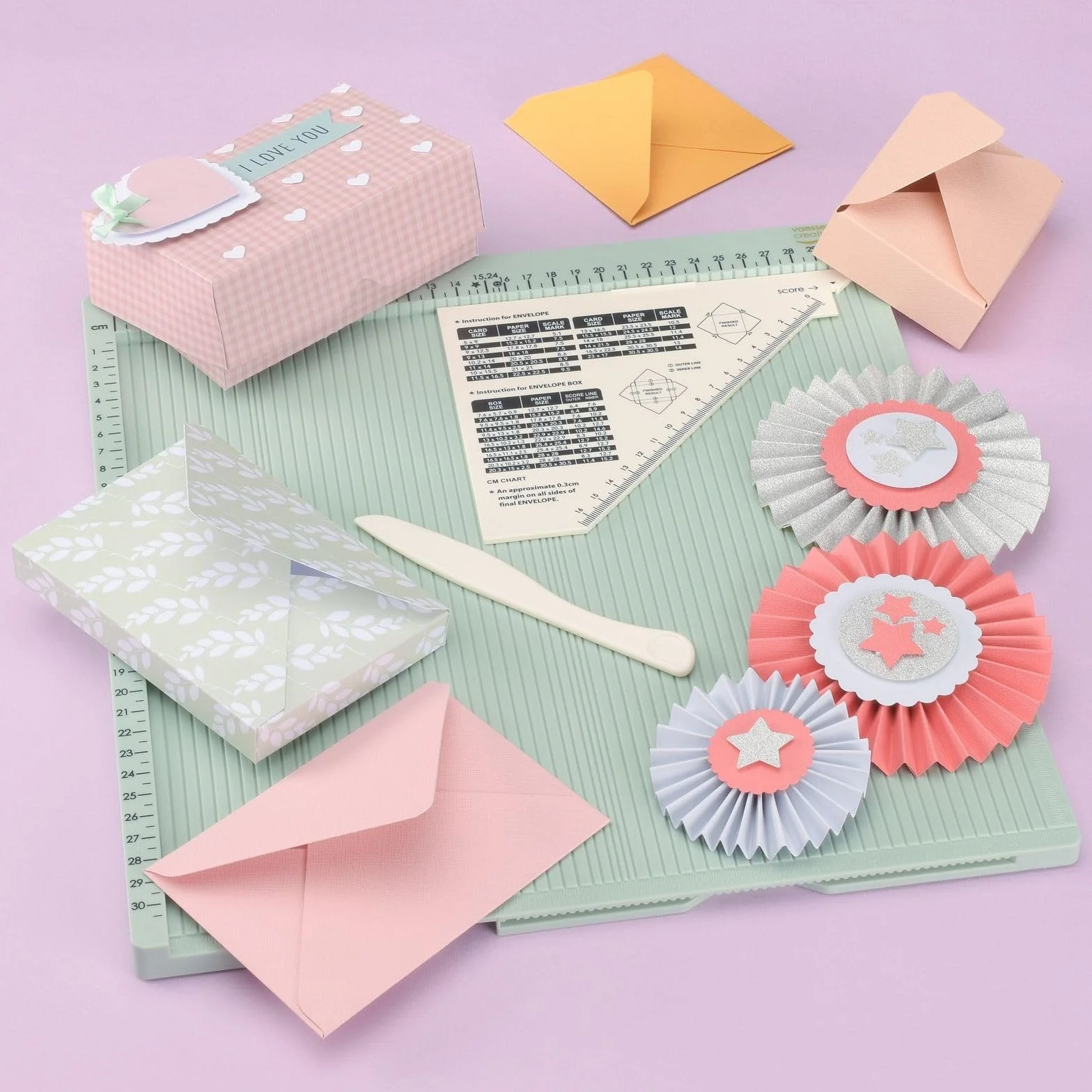 Vaessen Creative Score Easy Tavola di Cordonatura Grande e Versatile Cm Menta