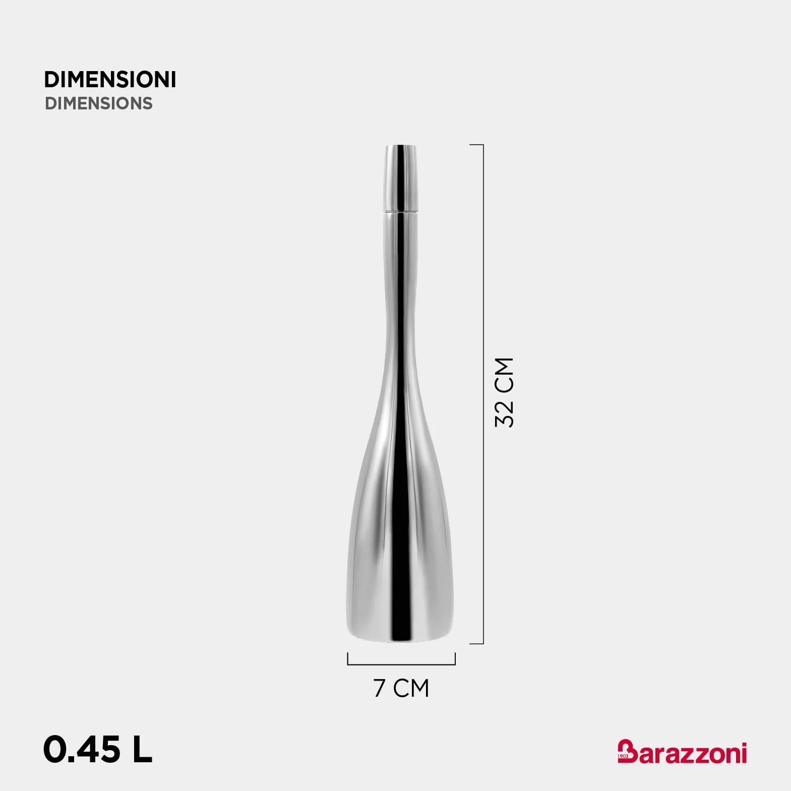 Oliera Olly, Acciaio Inox 18/10, Beccuccio Versatore, Facile da Pulire e riempire. Design. PFAS Free.