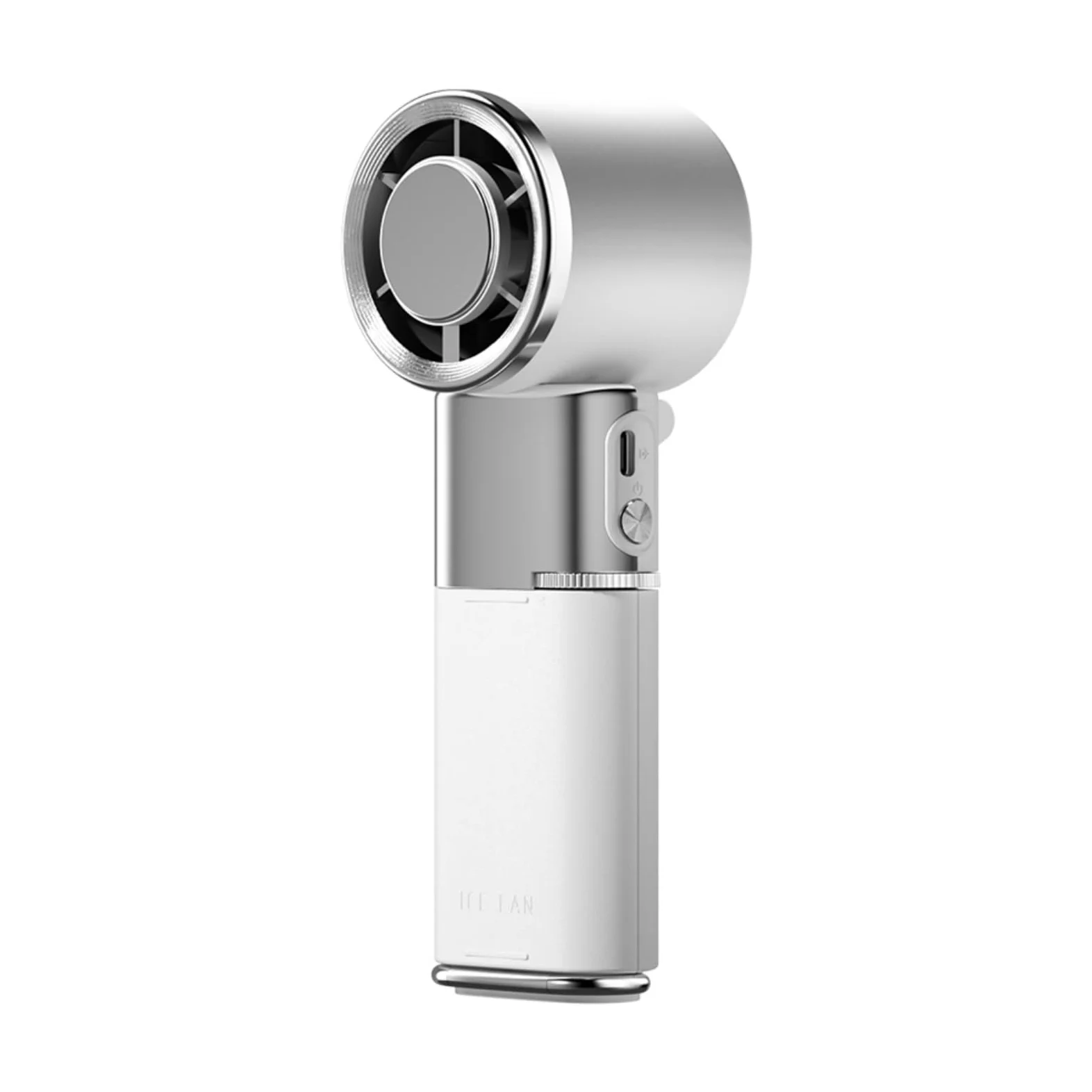 kowaku Ventilatore Portatile Ricaricabile Ventola Tascabile Ventilatore Manuale Ventilatore Personale USB con Gancio Inferiore per Sospensione Campeggio, Bianco, 60 60 180mm