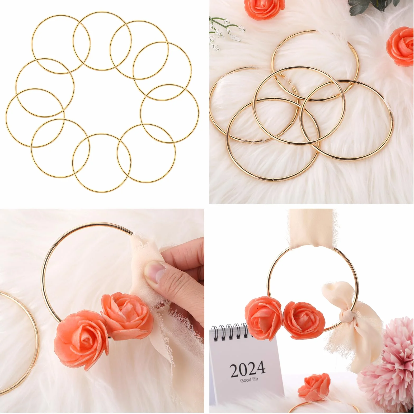 Anelli in metallo per macramè fai da te, set da 10 per decorazione artigianale