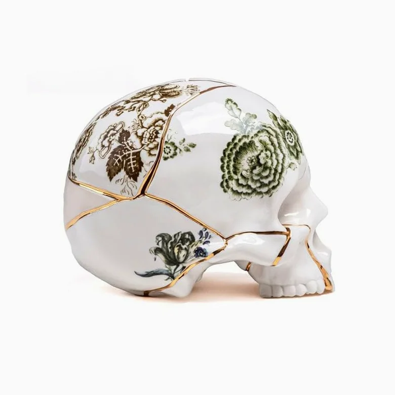 SELETTI TESCHIO PORCELLANA KINTSUGI SKULL 09944