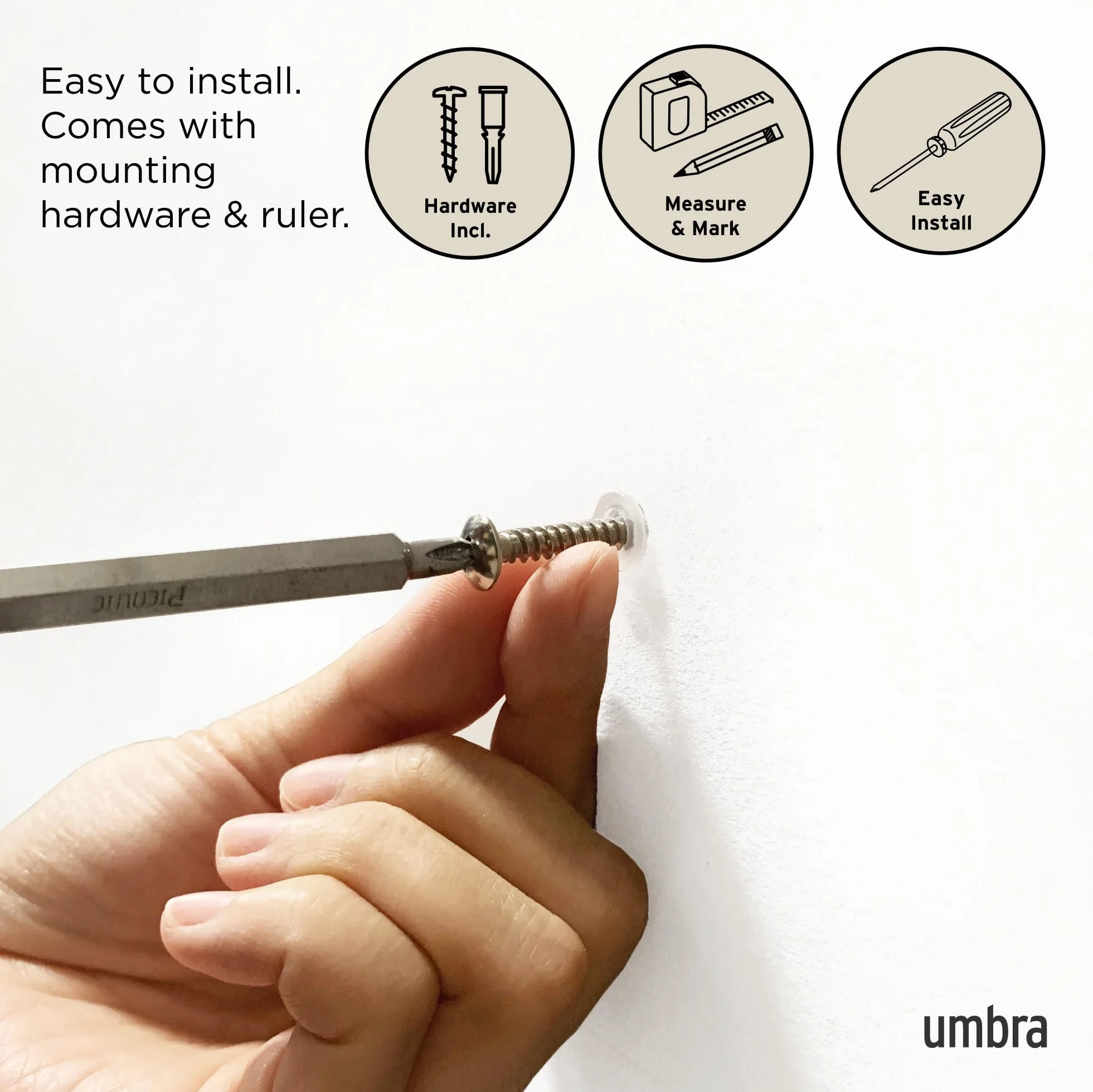 Umbra Flip Appendiabiti da parete in legno 5 ganci Bianco