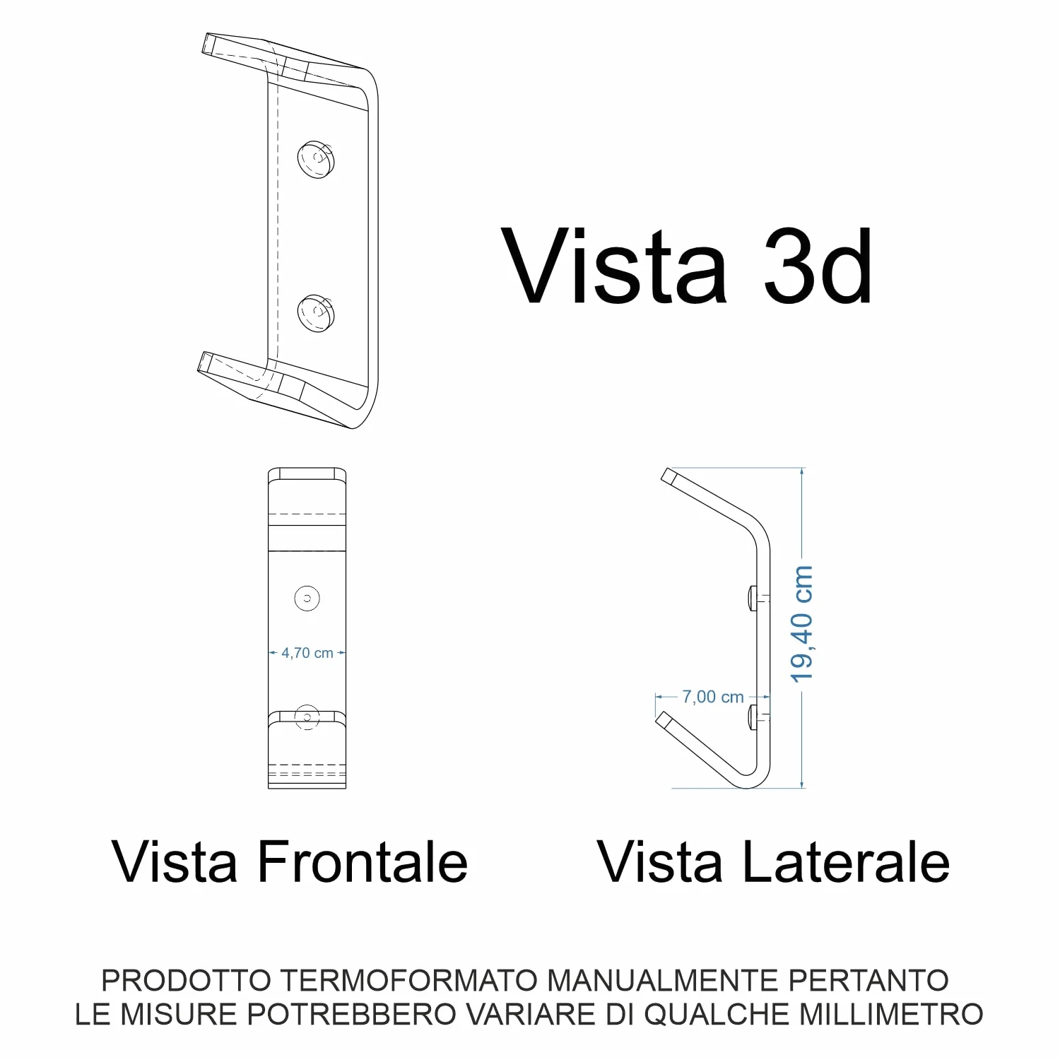 AGPLEX - Appendiabiti da Parete in vetro acrilico, Appendini da muro dal Design Moderno (3 Ganci)