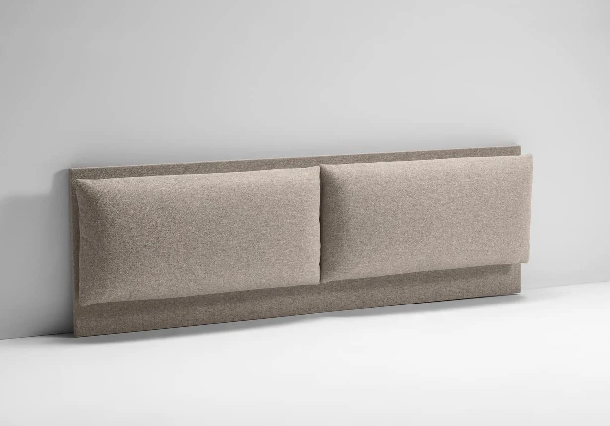 EVERGREENWEB - Testiera Letto Matrimoniale Imbottita Tortora, Elegante Testata Letto a Doppio Cuscino da Parete in Tessuto Liscio Antimacchia, Incluso Kit di Montaggio GRATIS, Interno Puro Legno, ROMA