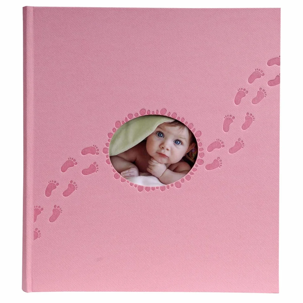 Exacompta 12202E Piloo, 1 Album Libro Fotografico 29x32cm Per 300 Foto, 60 Pagine Bianche Con Divisori In Pergamena, Copertina In Carta Goffrata Con Piedini In Rilievo E Riquadro, Rosa