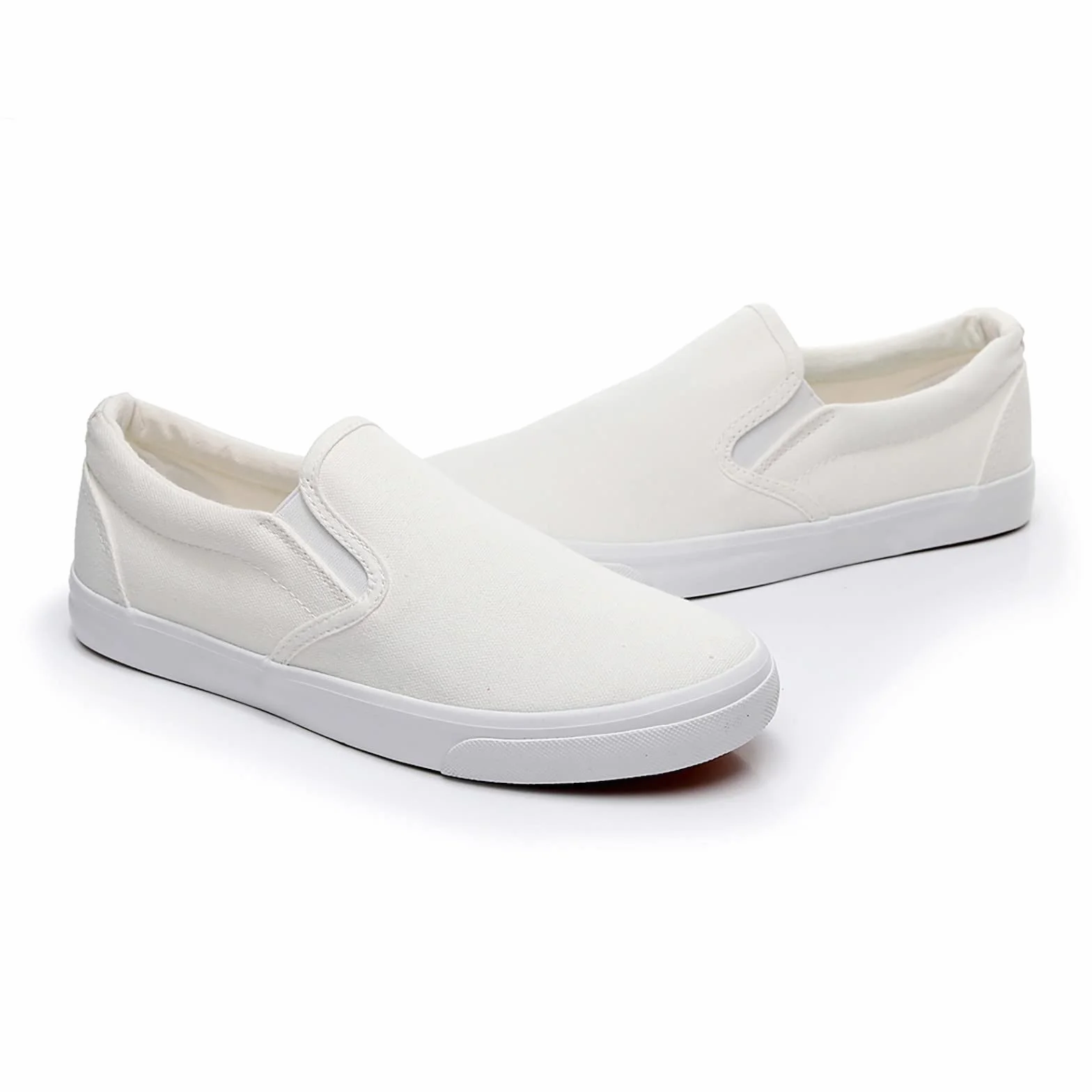 Scarpe da ginnastica uomo tela senza lacci mocassini casual leggeri pannello elastico plimsolls piatti traspiranti soletta imbottita tomaia tessuto morbido