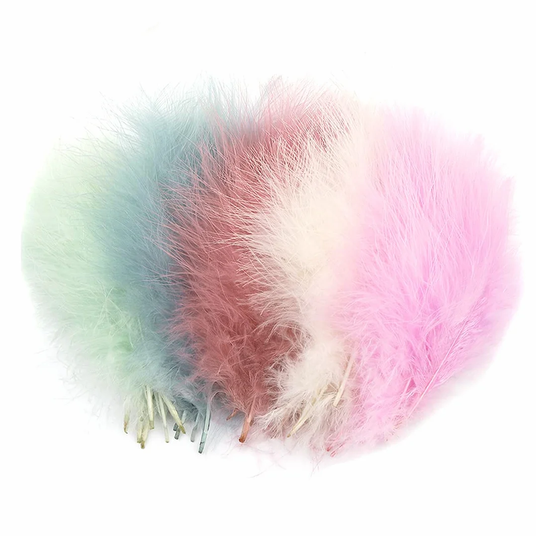 XPEX 100 Pezzi Piume Decorative Rainbow, Boa Colorata per Fai Da Te, Artigianato