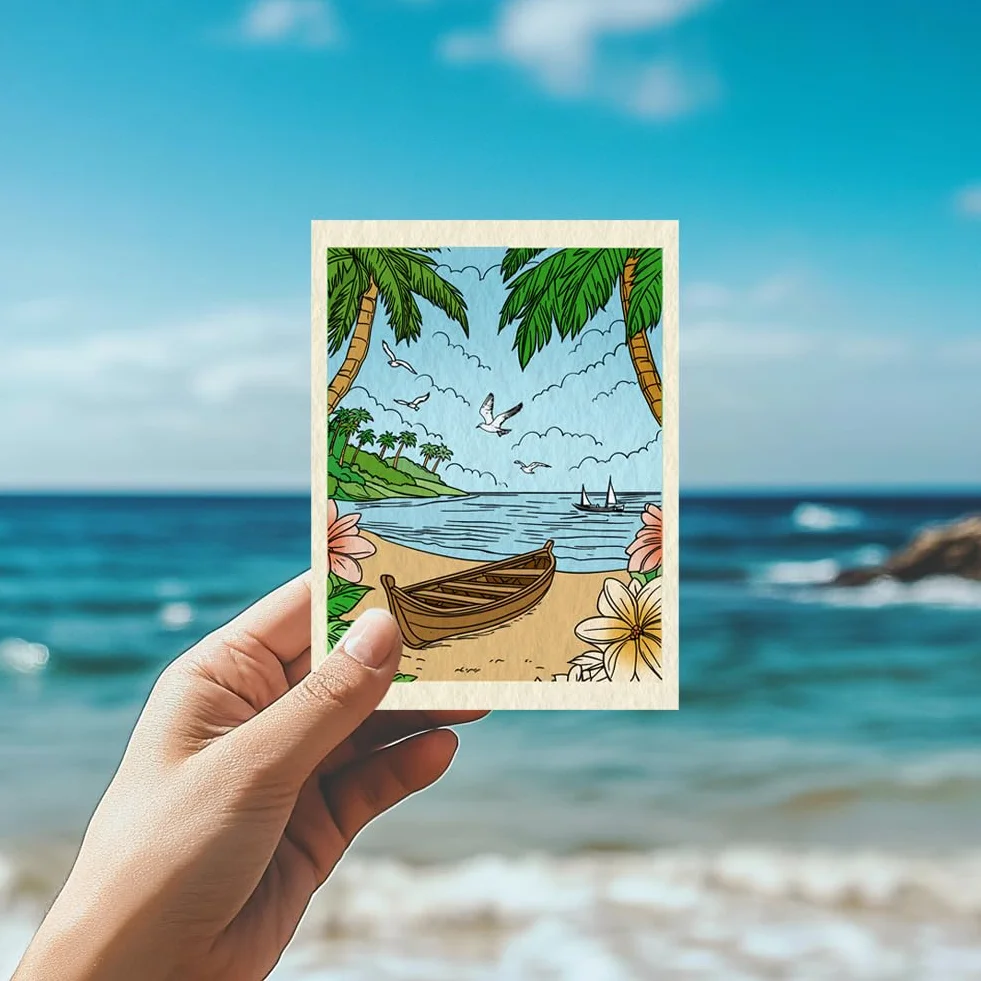 CHGCRAFT Timbri trasparenti per la spiaggia Isola Alberi di cocco Timbri trasparenti Faro Sigilli trasparenti in silicone per timbri per DIY Scrapbooking Decorazione album fotografico, 4,3x6,3 pollici