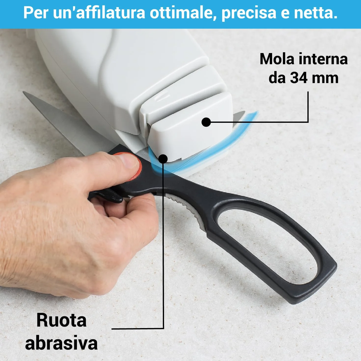 Crisalide Affilatrice Elettrica per Coltelli e Forbici 230V con Ruota Abrasiva 34 mm