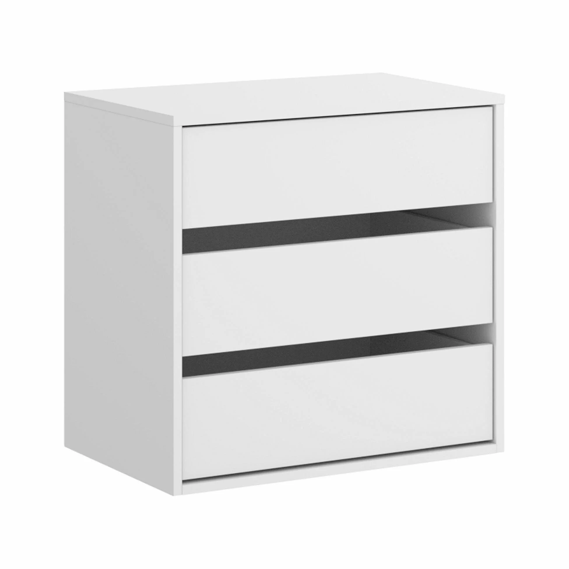 Dmora - Cassettiera Vinson, Settimanale per interno armadio, Comò per camera da letto con 3 cassetti, 60x40h60 cm, Bianco