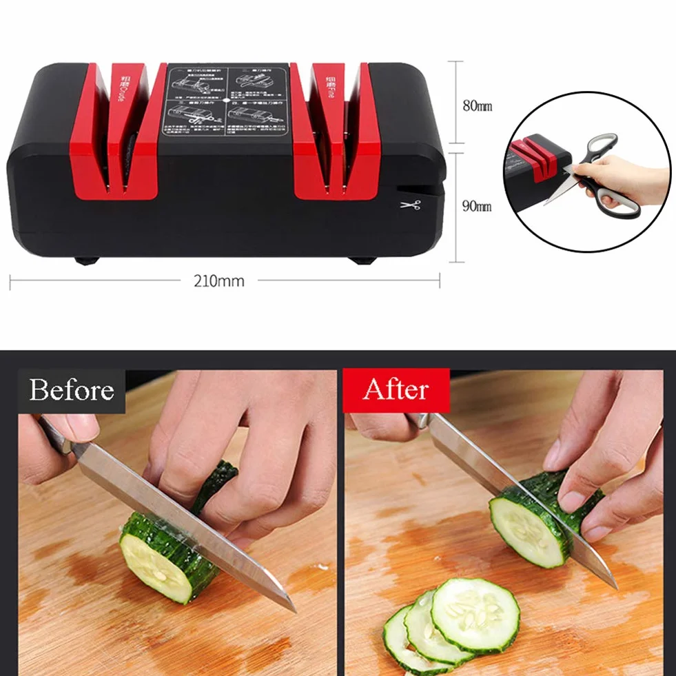 Affilacoltelli Elettrico Professionale con Design Antiscivolo ed Ergonomico per Riparare Lame