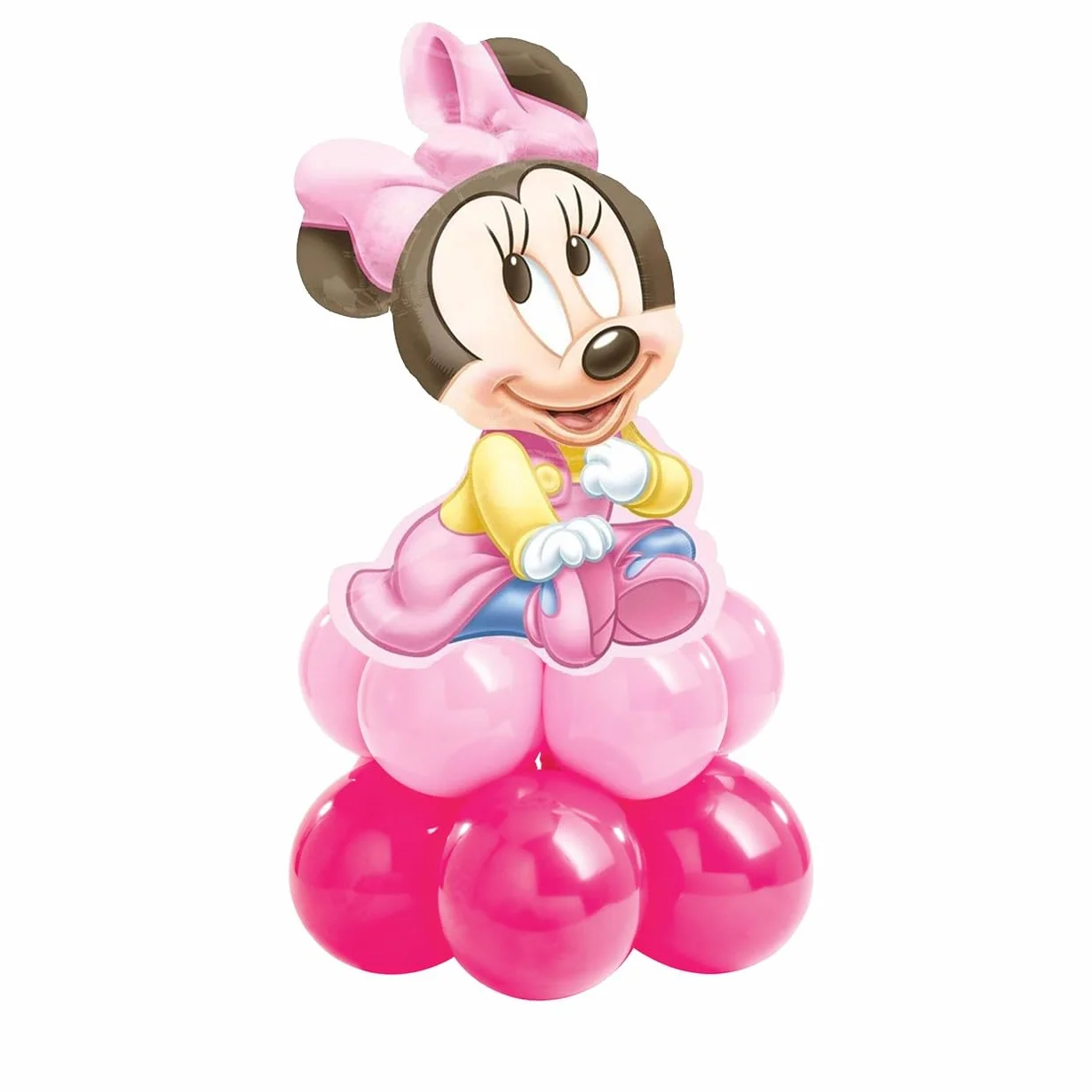 Centrotavola di palloncini supershape per feste di primo compleanno a tema Minnie| Decorazione e addobbi tavolo per primo compleanno bambina a tema Baby Minnie| 12 pezzi