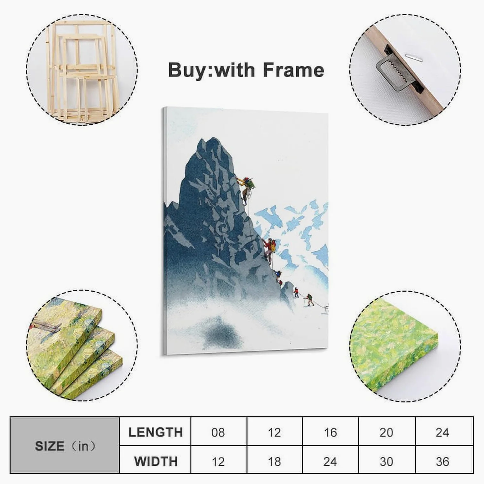 ZSLYMX Poster sportivo su tela, motivo: squadra di arrampicata su roccia, poster decorativo da parete su tela, poster decorativo moderno per camera da letto, per camera da letto, 50 x 75 cm
