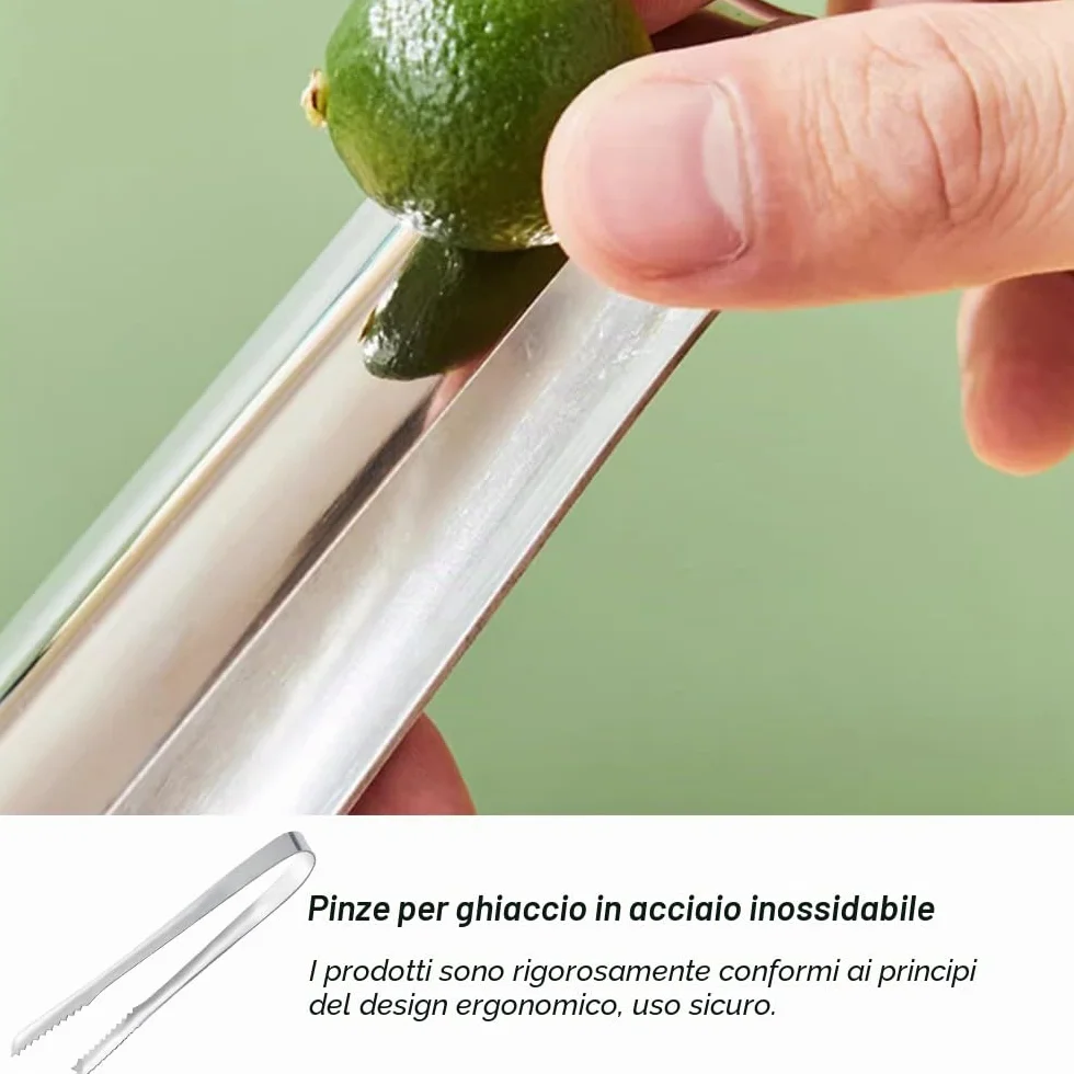 Pinze per Zucchero Acciaio Inox 2 Pezzi per Cucina Bar Caffè