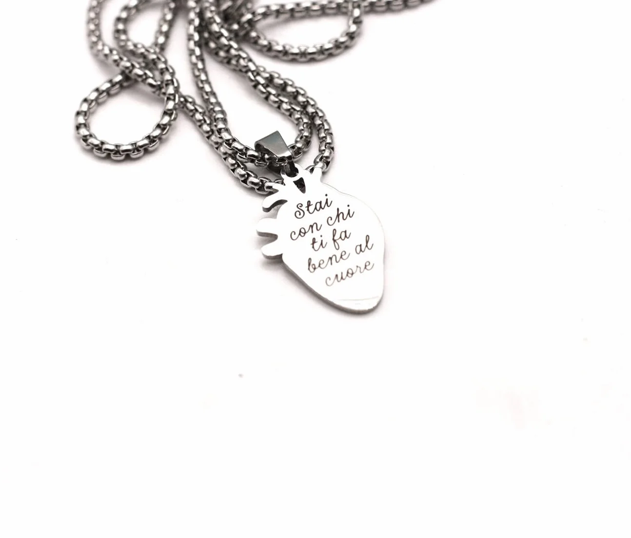 Collana cuore anatomico Personalizzabile da incidere con messaggio